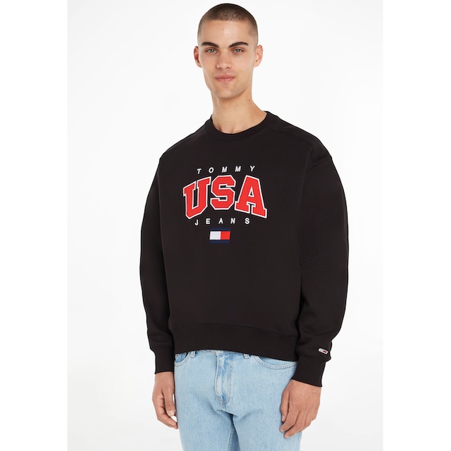 Tommy Jeans Sweatshirt »TJM BOXY MODERN SPORT USA CREW«, mit großflächiger  Logostickerei bei ♕