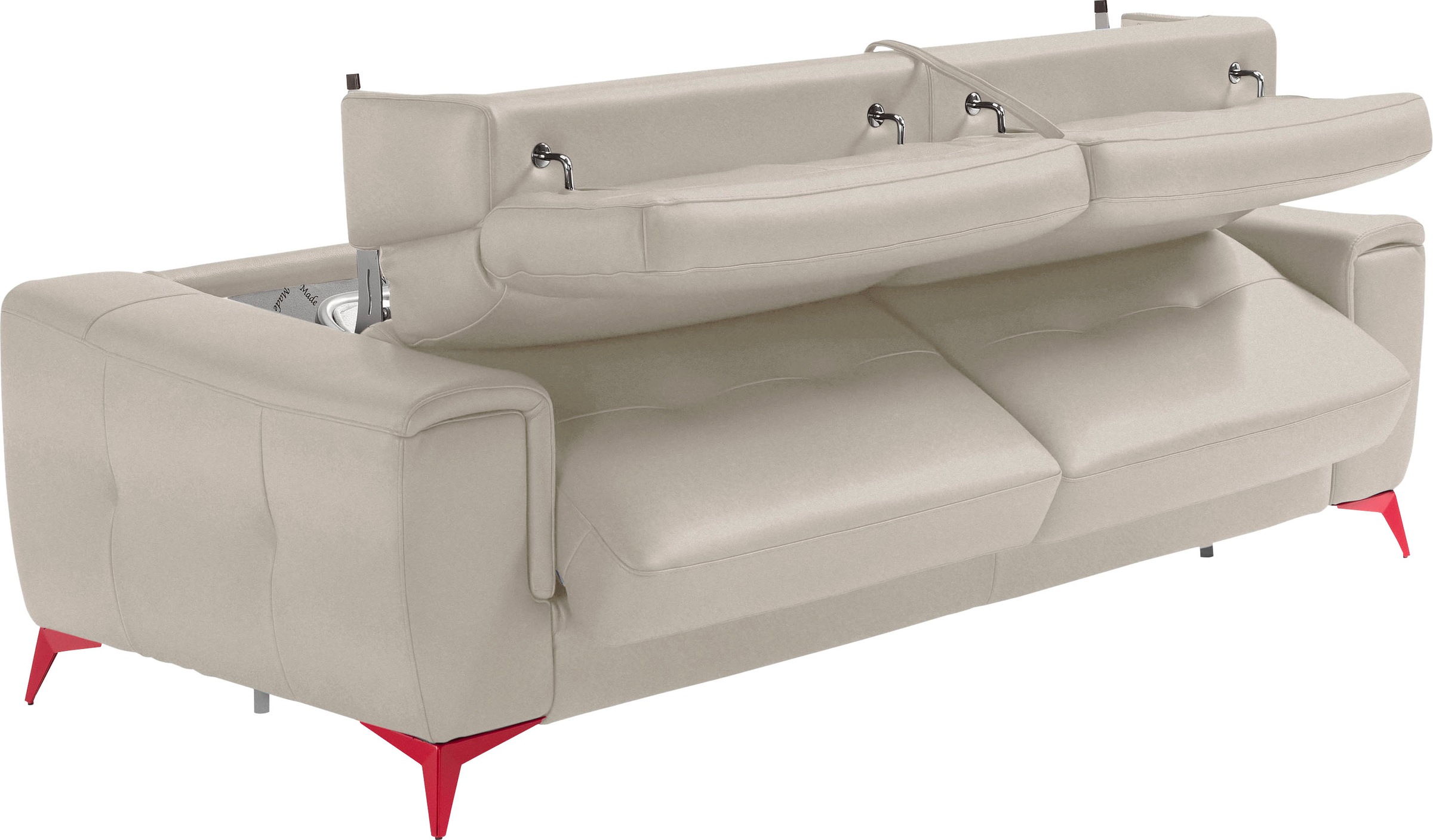 Egoitaliano Schlafsofa »Francine, Designsofa, Loungesofa mit Dauerschlaffunktion, Bettfunktion«, hochwertiger Metallbettrahmen & Matratze, Kopfteil manuell verstellbar