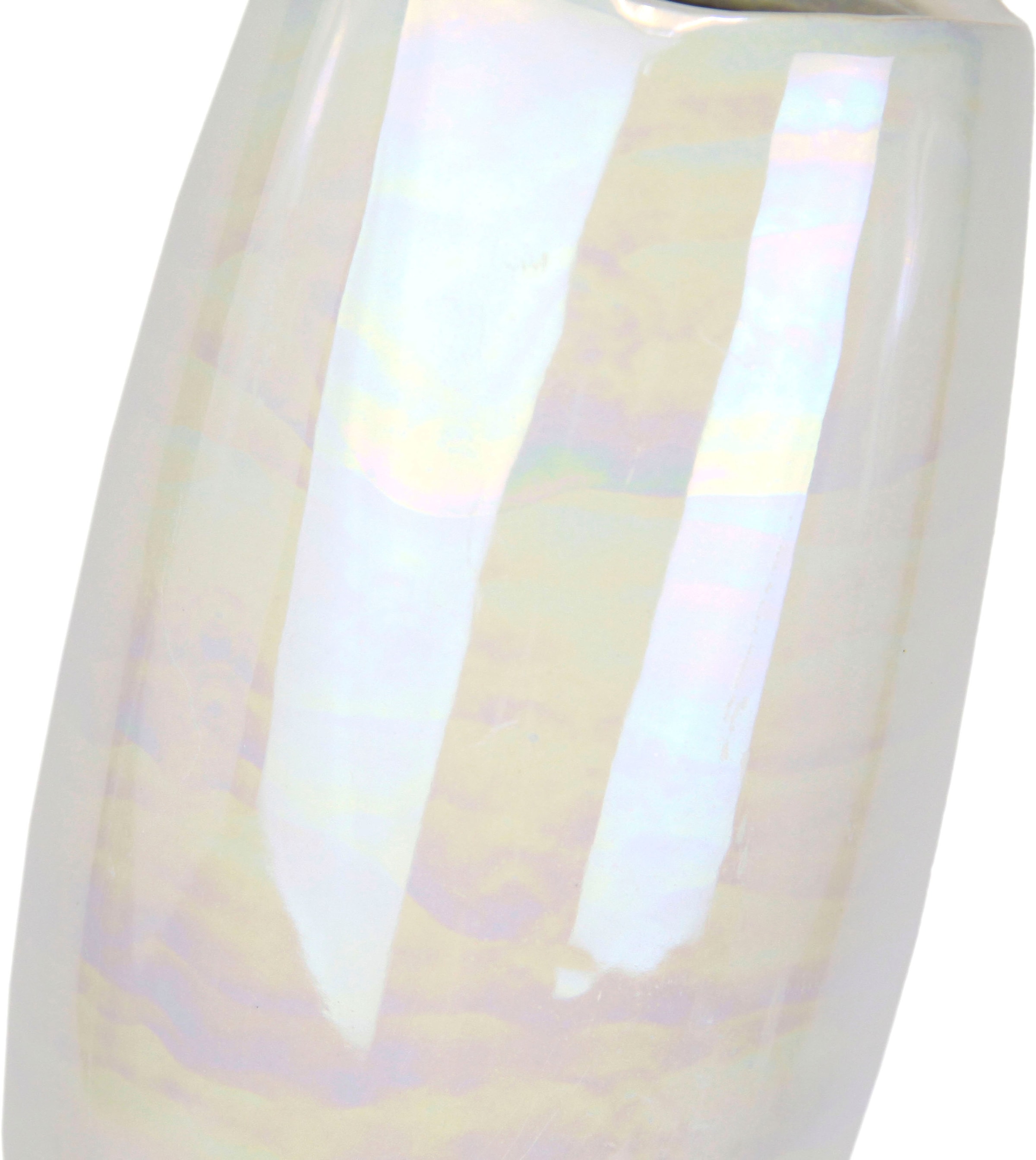 I.GE.A. Dekovase »Dekovase«, Keramik Perlmuttglanz Zylinder weiß glänzend  Bodenvase Pampasgras auf Raten kaufen