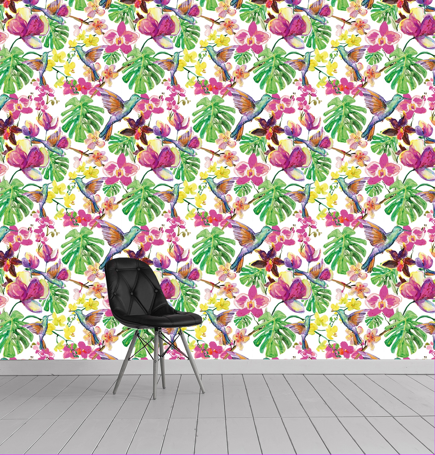 queence Vinyltapete »Ike«, bedruckt-Motiv-botanisch-floral-gemustert-natürlich, 90x250cm, selbstklebend, kinderleichte Anbringung, Sticker