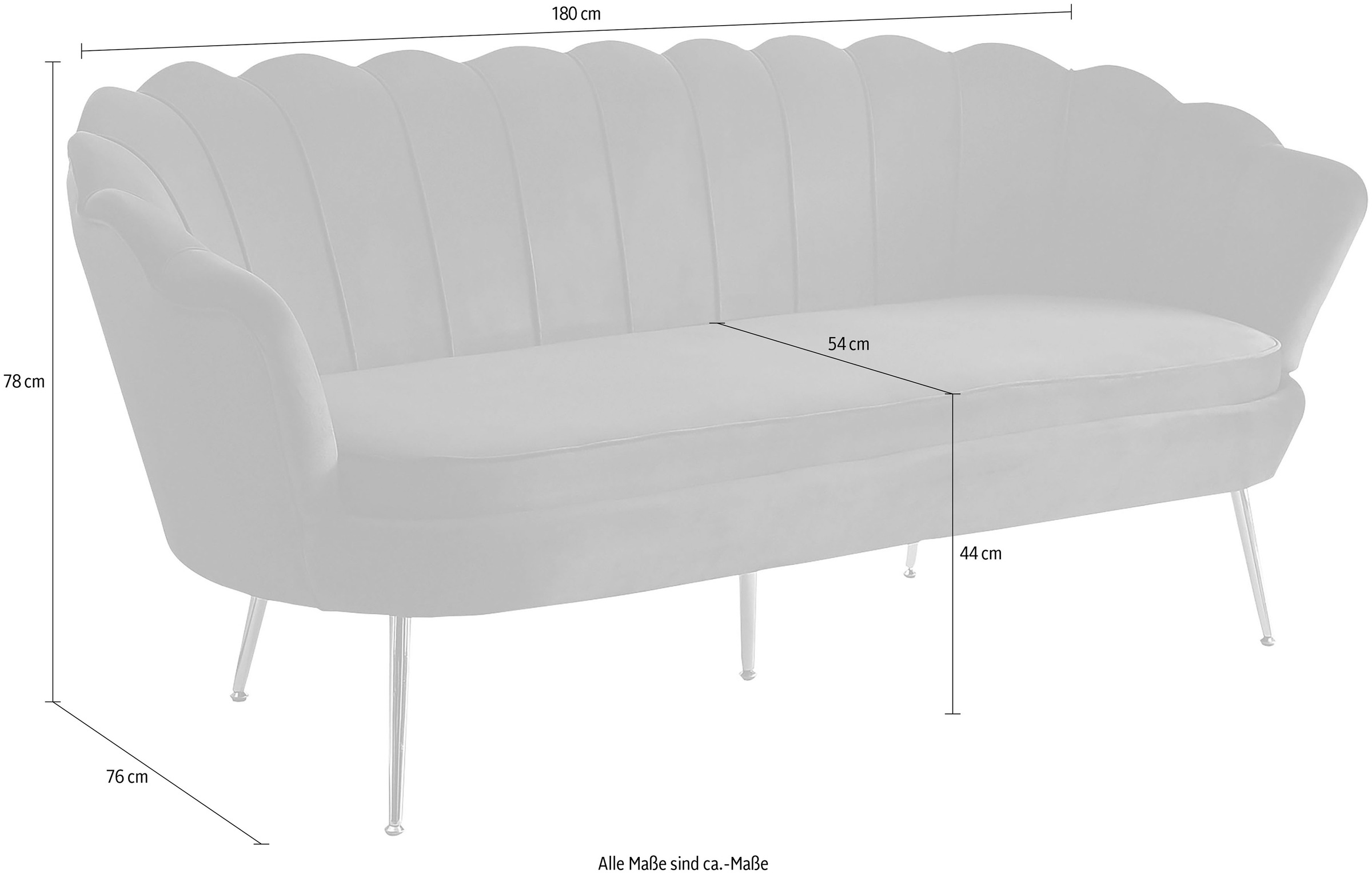 SalesFever 3-Sitzer »Clam Komfortsofa« Extravagantes Muscheldesign: 180 cm Breite