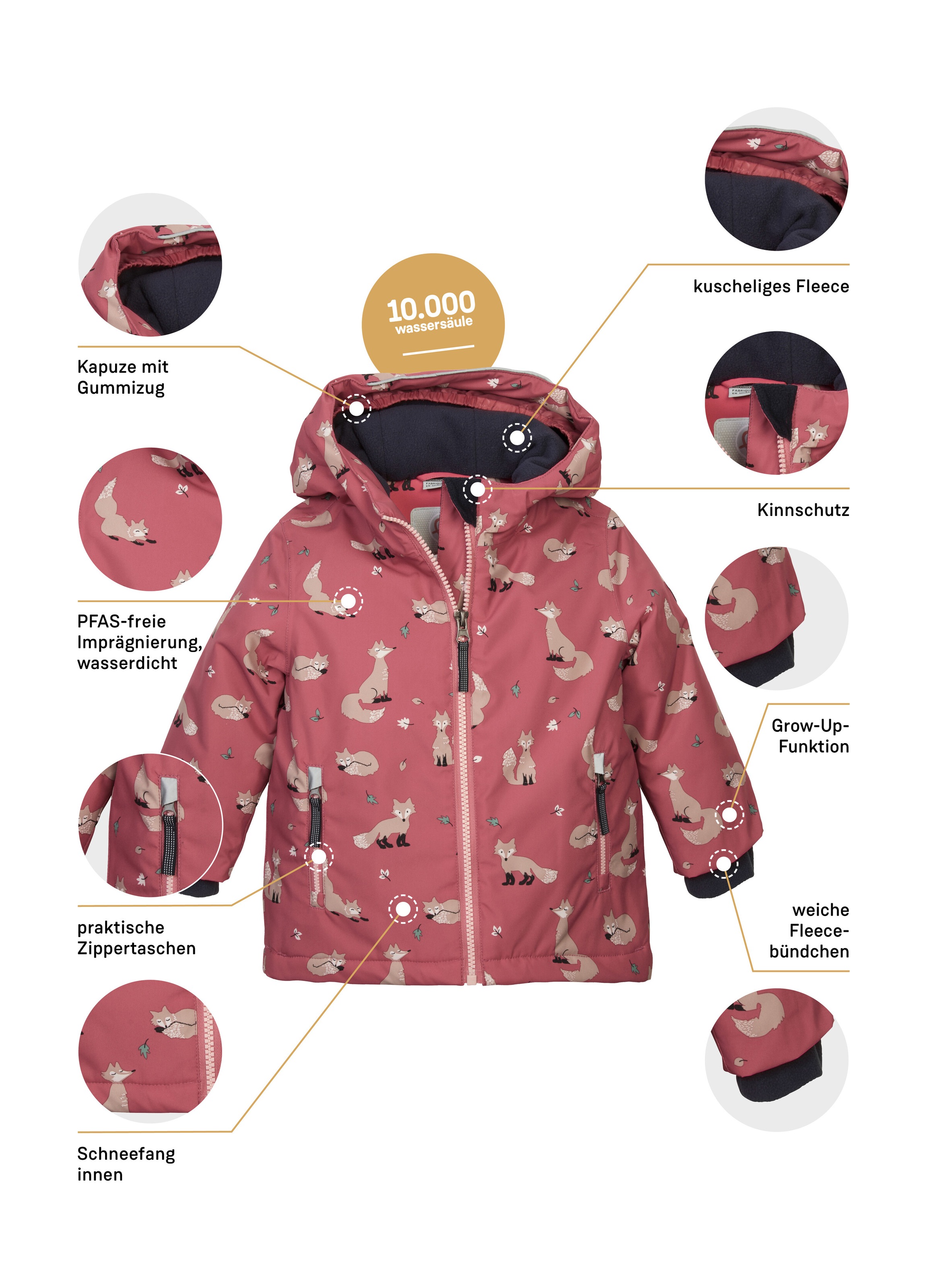 first instinct by killtec Skijacke »FISW 29 MNS SKI JCKT« Wasserdichte Jacke mit verlängerbaren Ärmeln und stylischem Print