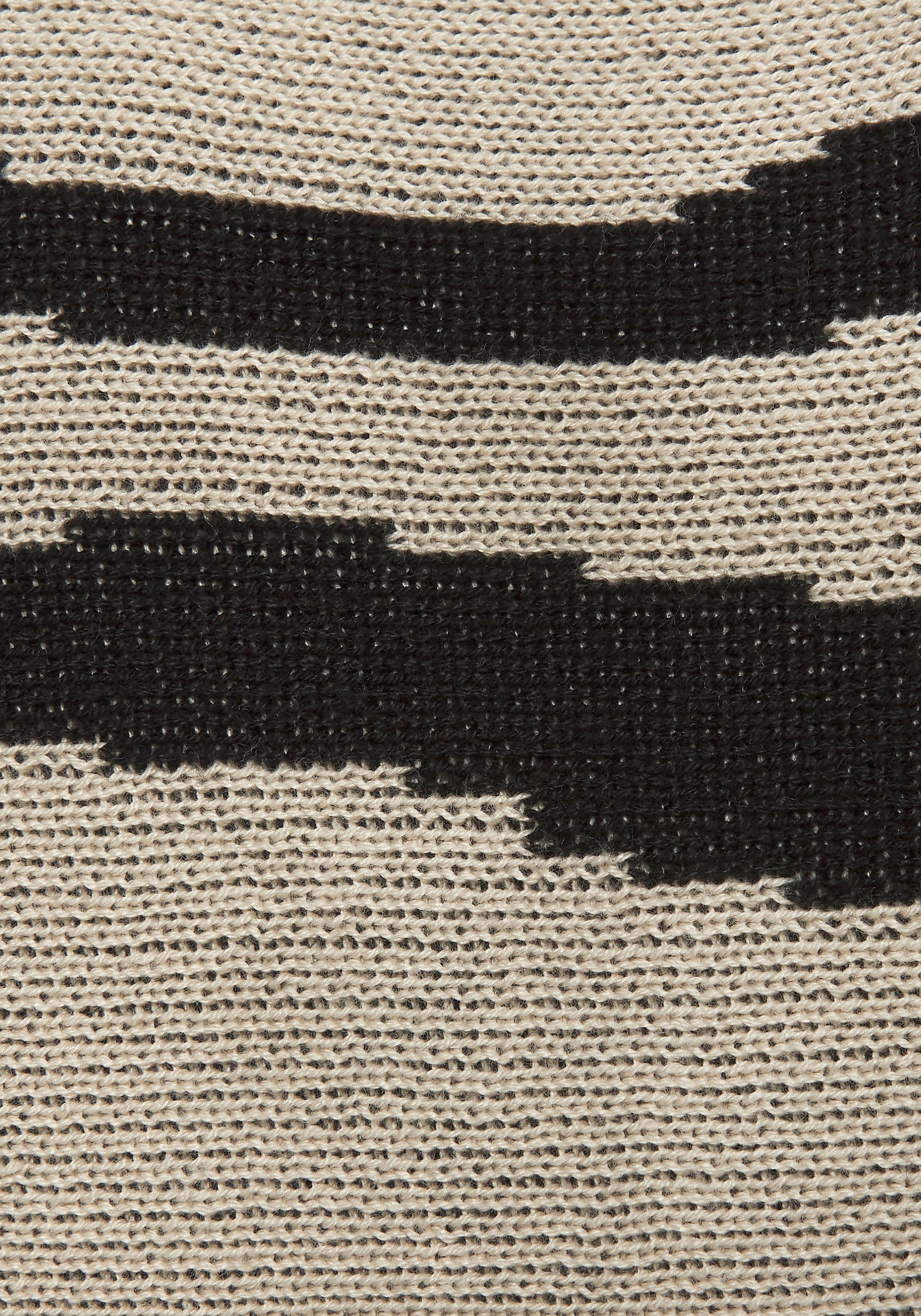 LASCANA Strickpullover mit Zebramuster, Jaquardpullover, Fledermausärmel, modisch