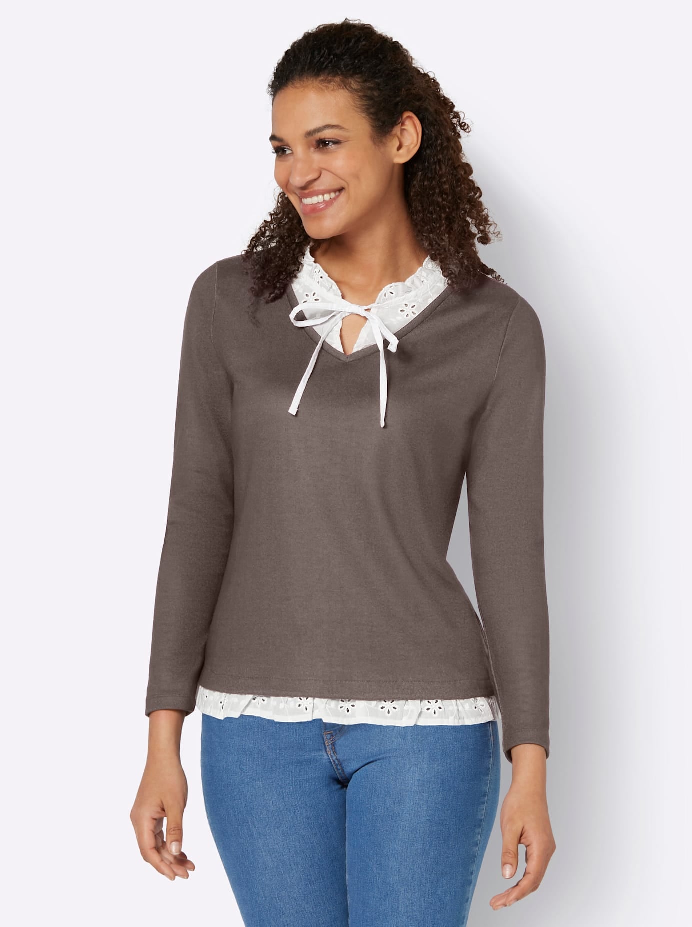Inspirationen 2-in-1-Langarmshirt »2-in-1-Shirt«, (1 tlg.)