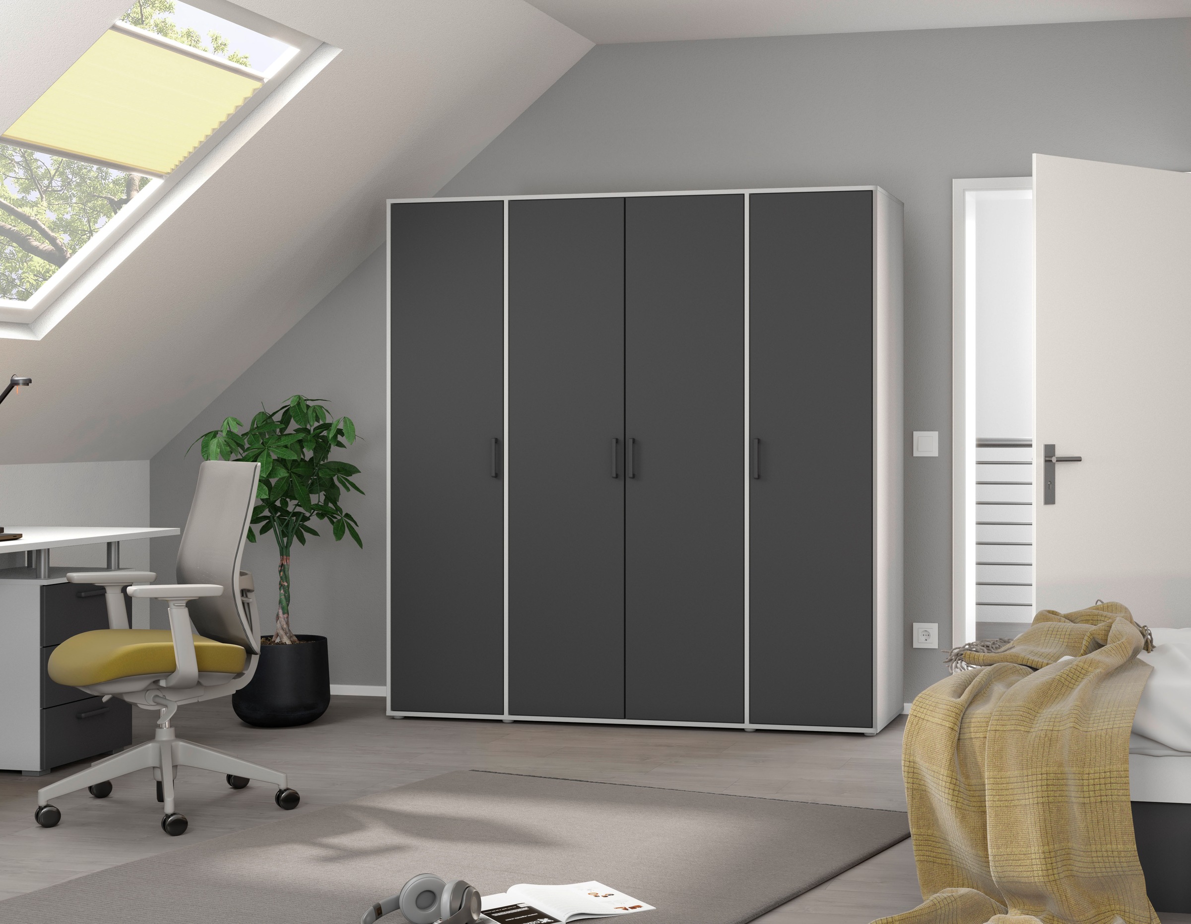 rauch Kleiderschrank »VOYAGER Otto´s Choice Garderobe Wäscheschrank TOPSELLER Schlafzimmer«, (in 3 verschiedenen Ausstattungen BASIC/CLASSIC/PREMIUM), Schrank mit modernen Griffen in viel Stauraum MADE IN GERMANY