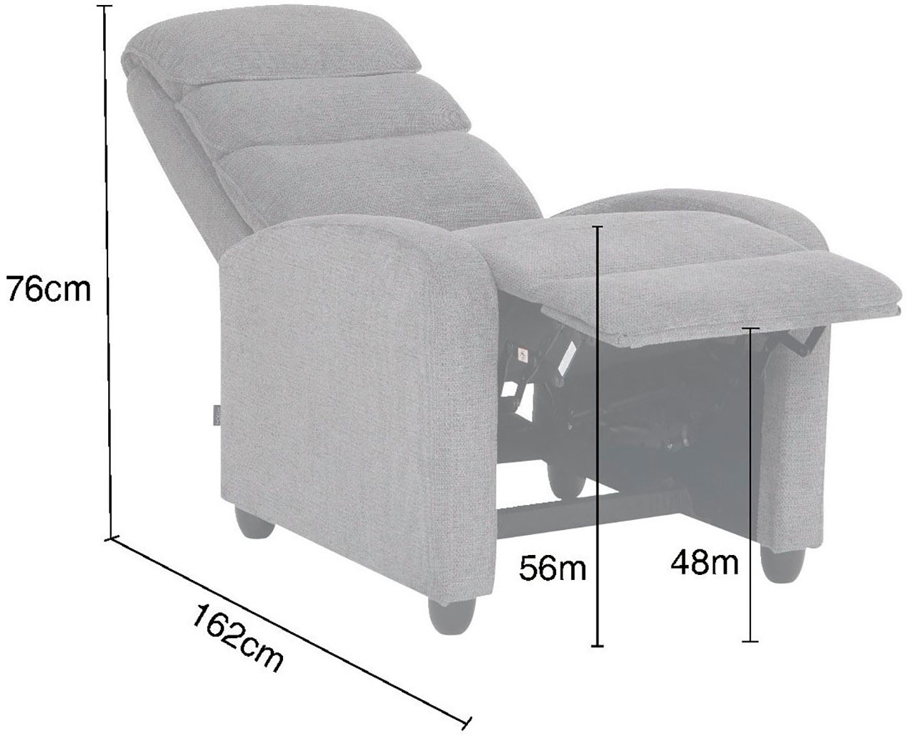 Home affaire Relaxsessel »BERVILLE, TV-Sessel, Ruhesessel mit Schlaffunktion, Webstoff«, Liegesessel mit manueller Relaxfunktion