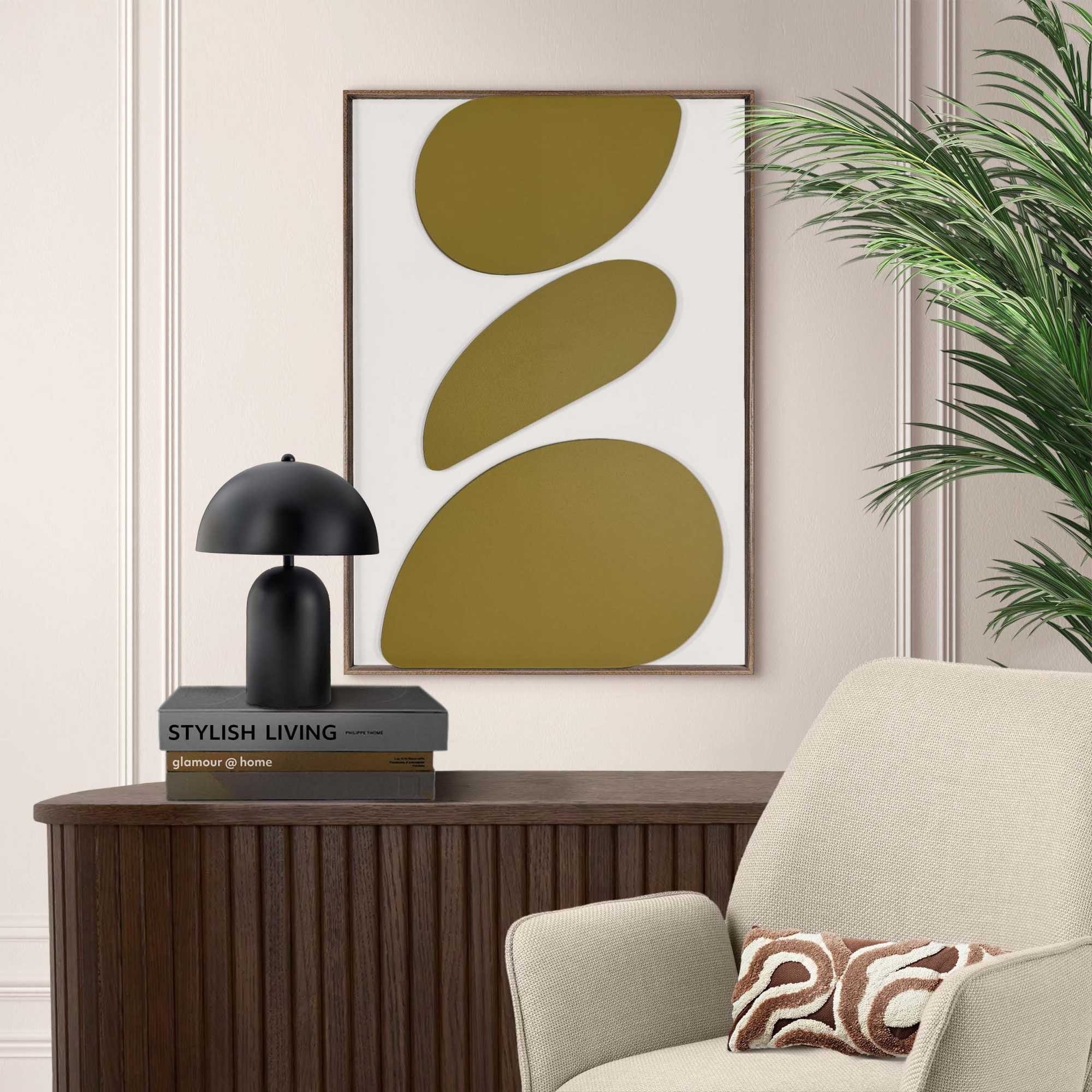 Reinders! Wandbild »Organic Pebbles green« Wohnzimmer - Grün - MDF - Abstrakt - 50x70 cm