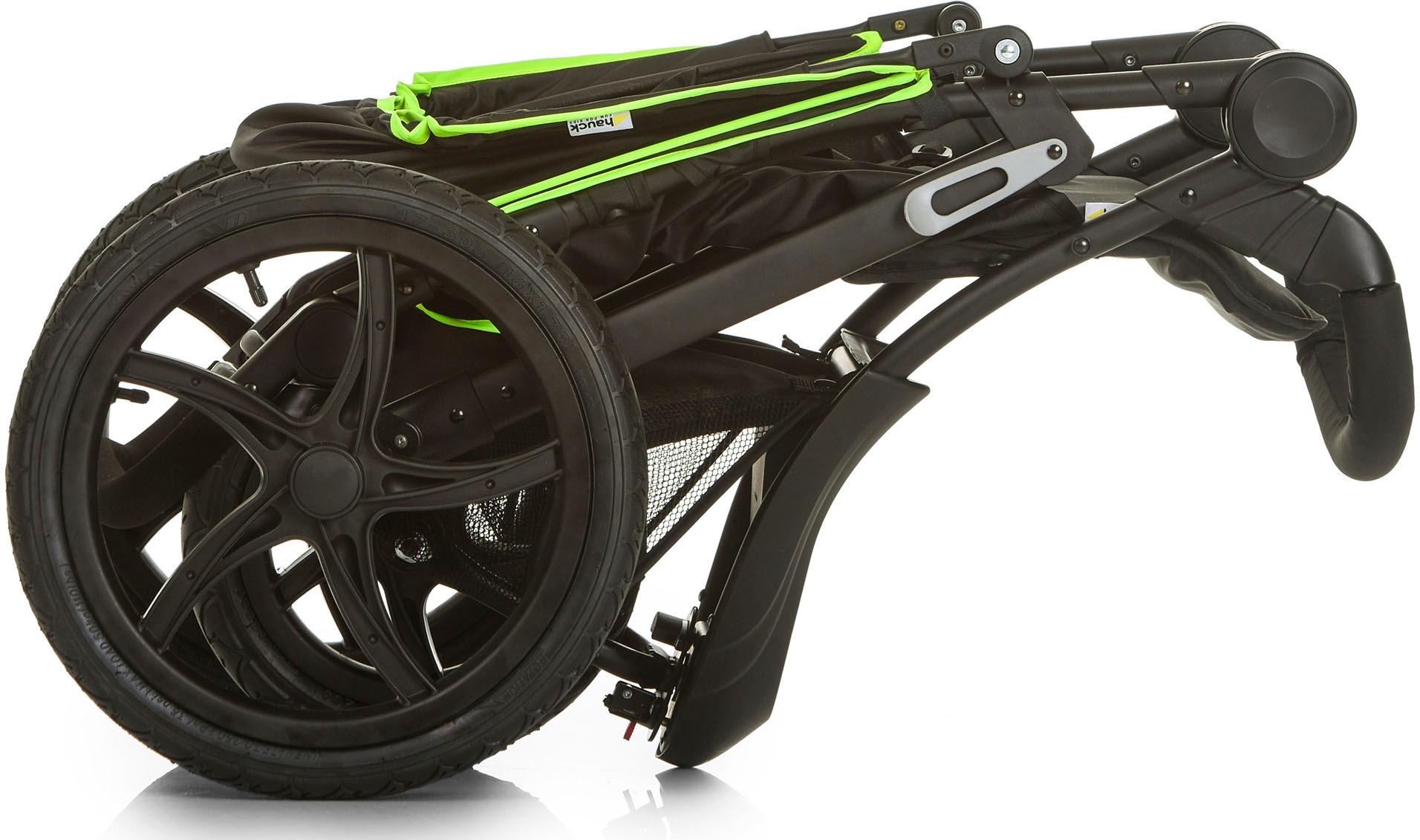 Hauck Dreirad-Kinderwagen »Runner black/neon yellow«, mit schwenk- und feststellbarem Vorderrad