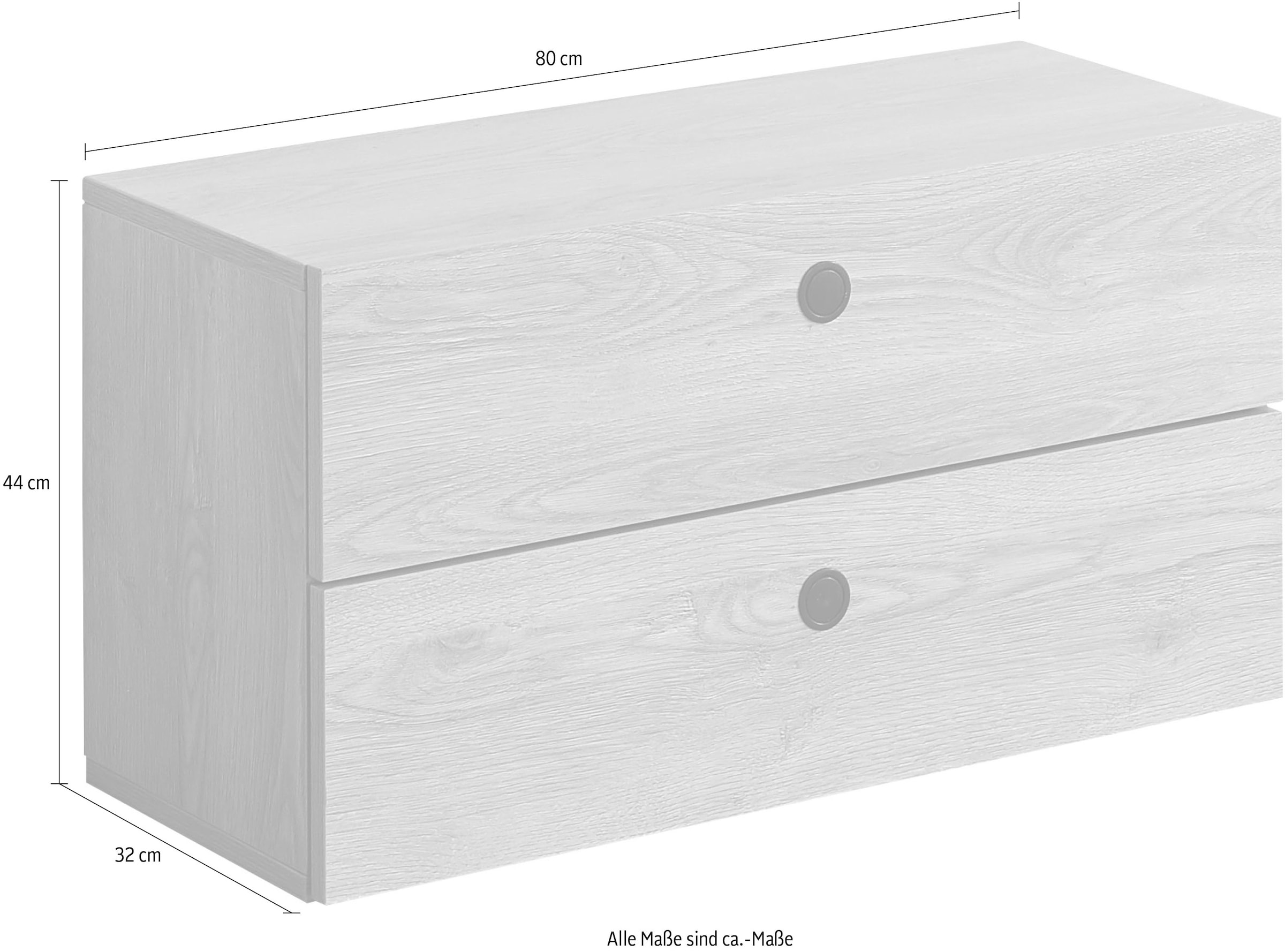 Home affaire Schubkasten, (Set, 2 St.), Griffe und Laufschienen aus Metall