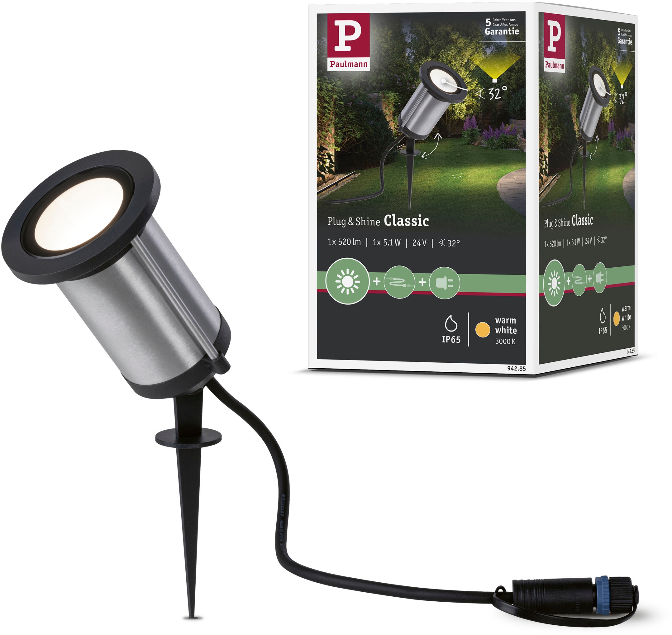 LED Gartenstrahler »Plug & Shine«, 1 flammig, Leuchtmittel LED-Modul | LED fest...