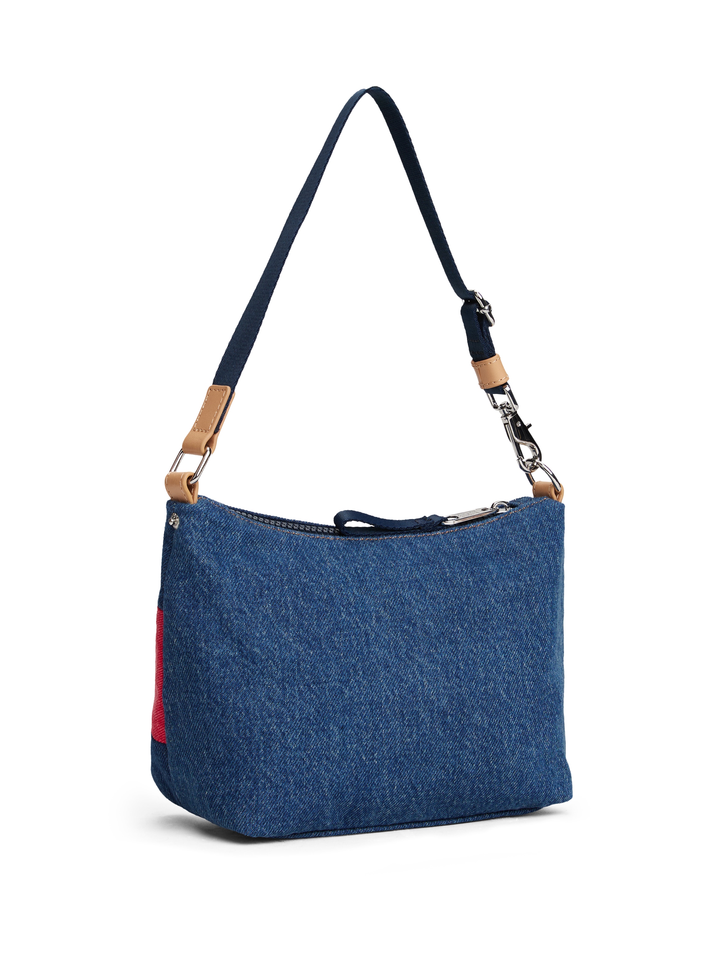 Tommy Jeans Schultertasche »TJW ARCHIVE DENIM SHOULDER BAG«, Damen Umhängetasche, Tragetasche, kontrastfarbige, großer Logoflag