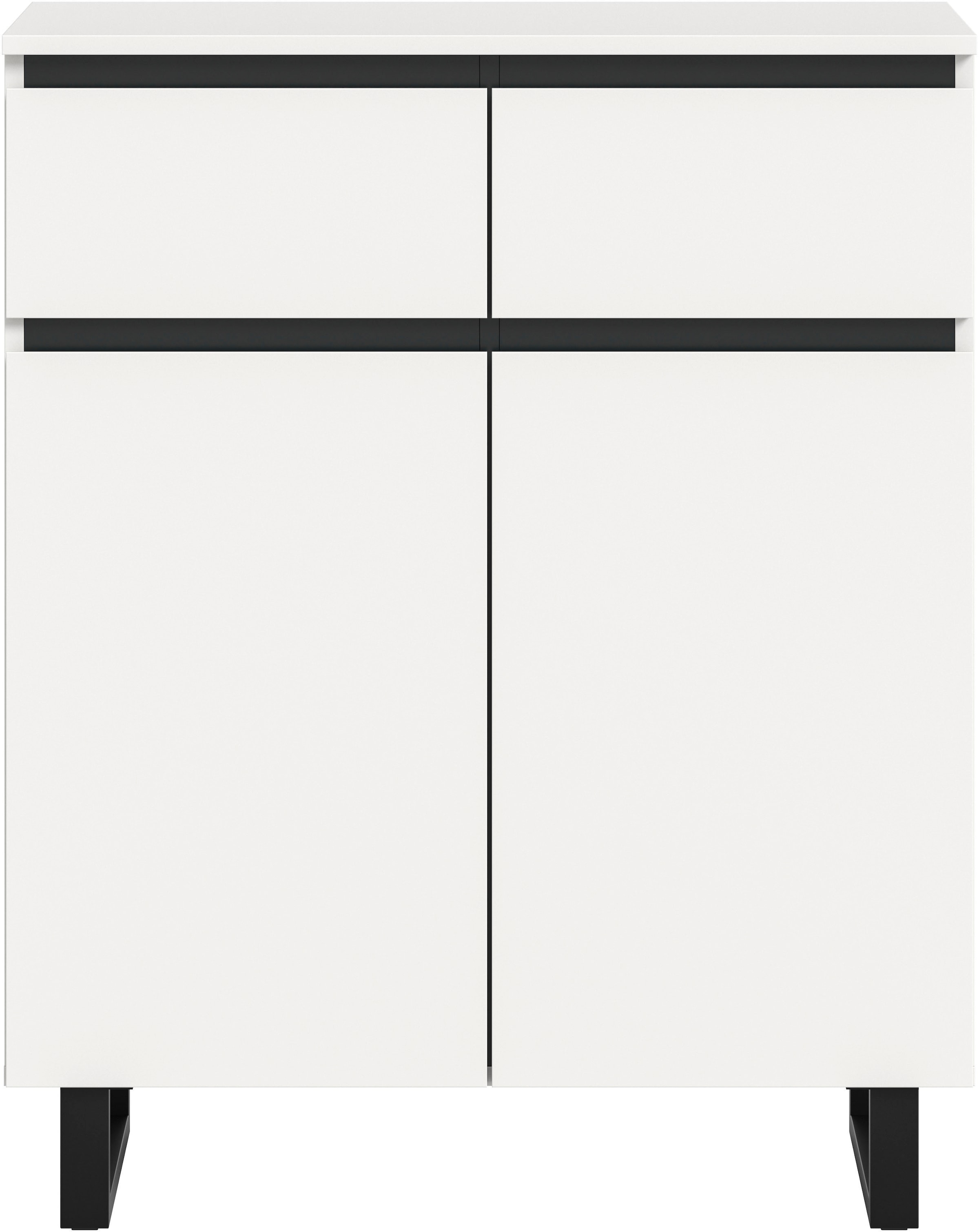 INOSIGN Kommode »TOMA, Höhe: 99cm, mit Metall-Kufen-Fuß, 2 Türen, 2 Schubkästen« Anrichte, Sideboard, Schrank, Board, Highboard