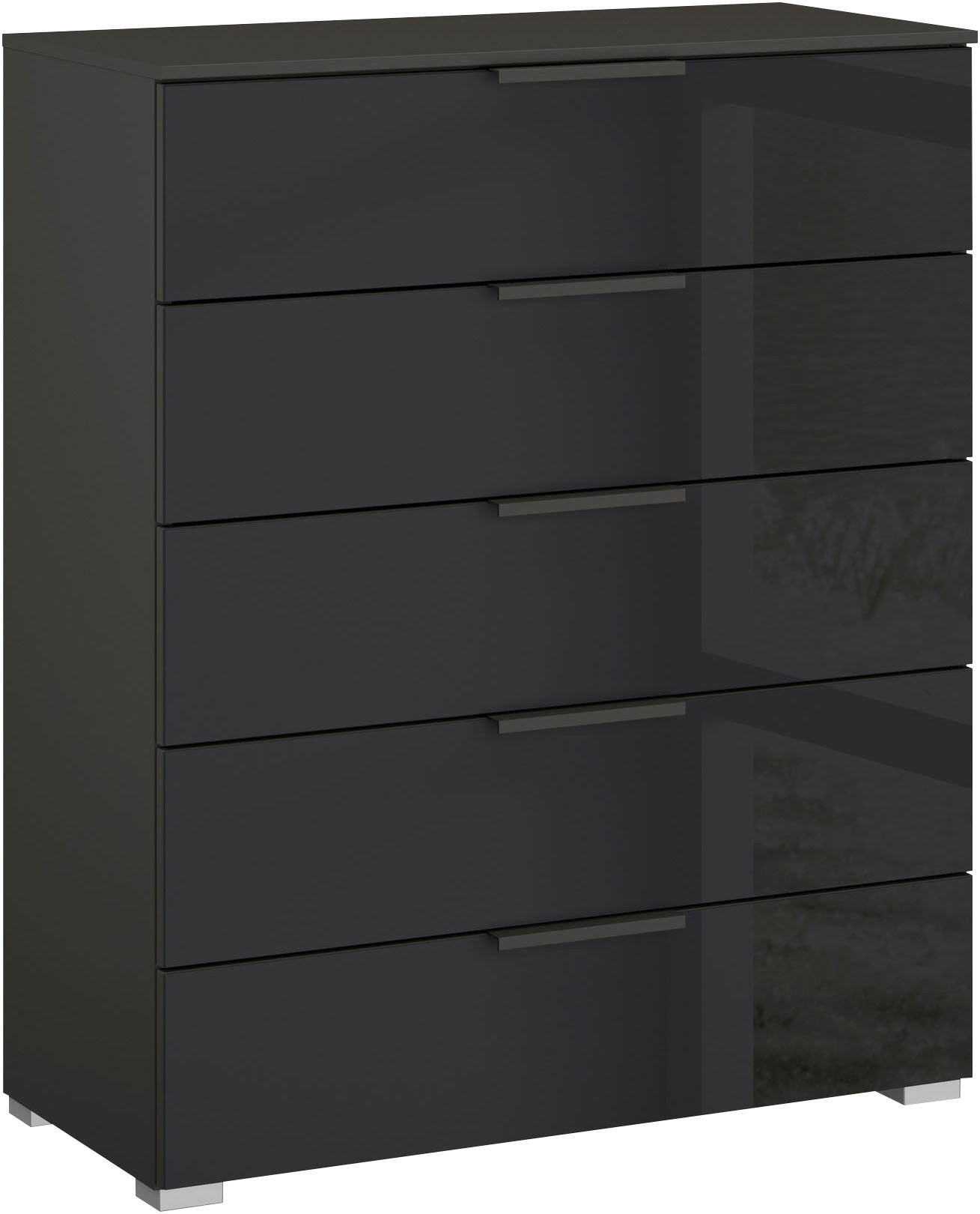 rauch Schubkastenkommode »Kommode Sideboard Wäscheschrank Schrank SKAT MERIDIAN« inkl. SOFT-CLOSE-FUNKTION,  mit 5 Schubladen mit Glasfront in elegantem Design MADE IN GERMANY