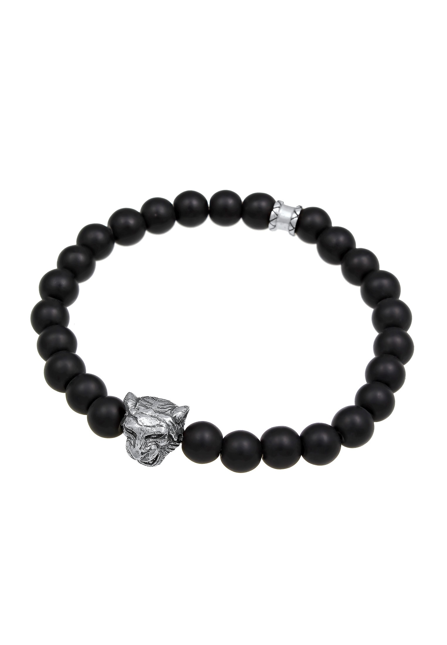 Kuzzoi Armkette »Armband Herren Tiger Onyx Schwarz 925 Sterling Silber«