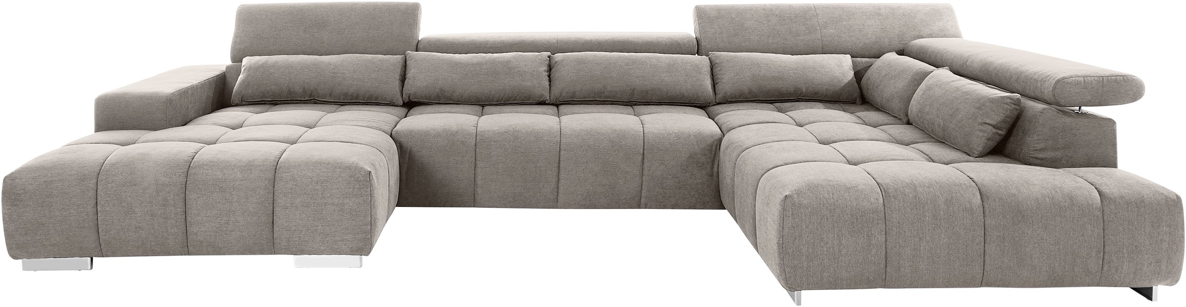 COTTA Wohnlandschaft »Orion U-Form«, mit Kopfteilverstellung & 6 Nierenkissen