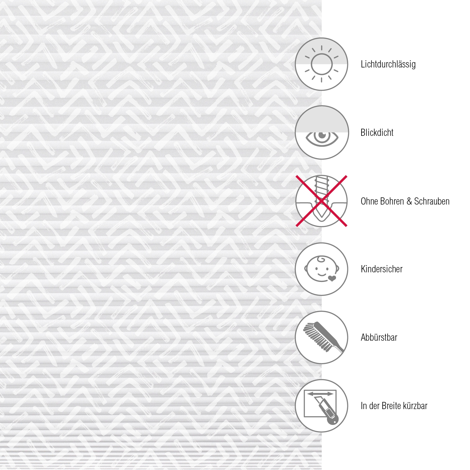 GARDINIA Plissee »Concept zum Klemmen Lissy« Lichtschutz ohne Bohren mit Pigmentdruck