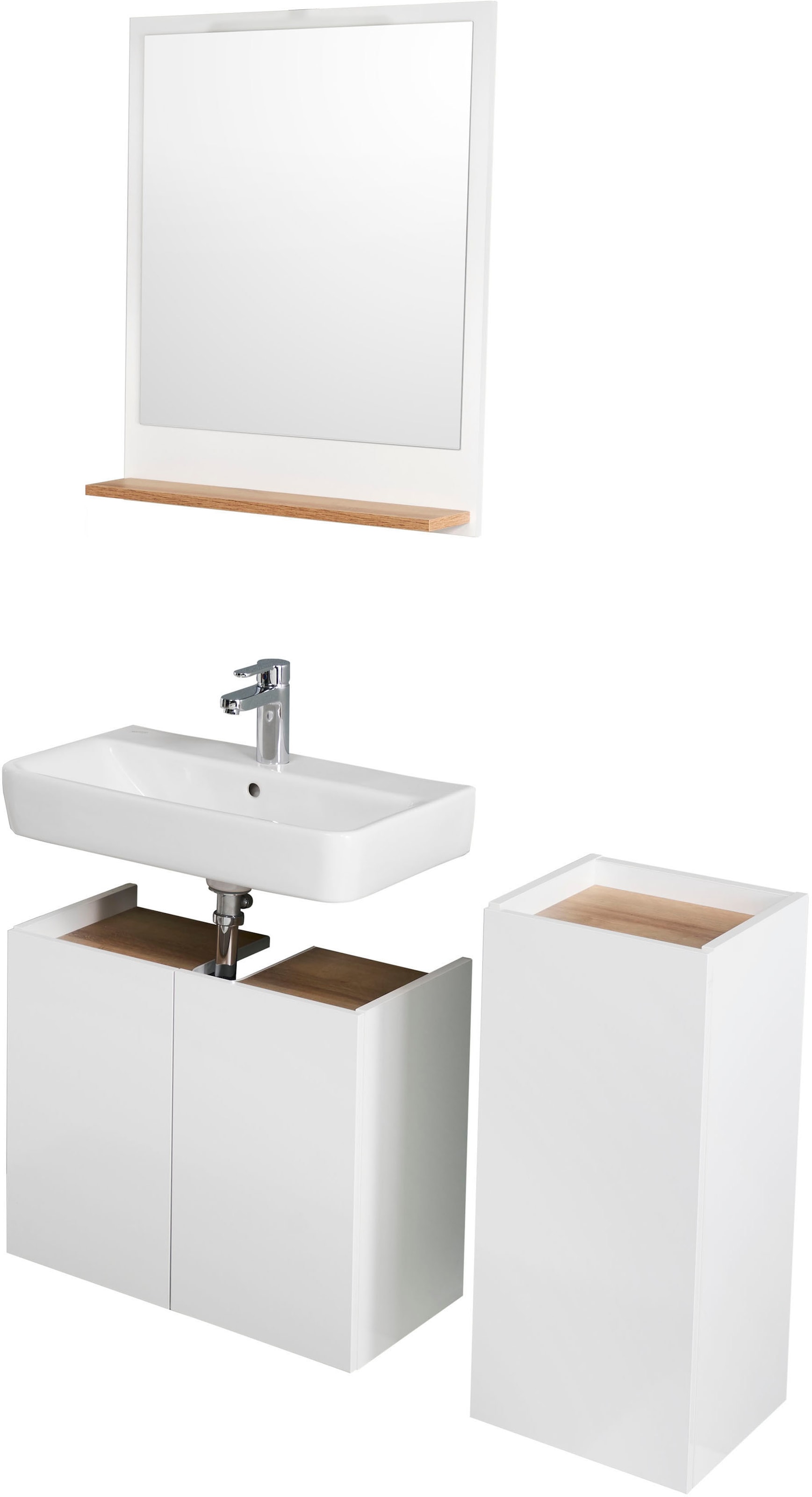 Saphir Badmöbel-Set »Quickset 947 3-teilig, Waschbeckenunterschrank mit Spiegel« 3 Stk. tlg.