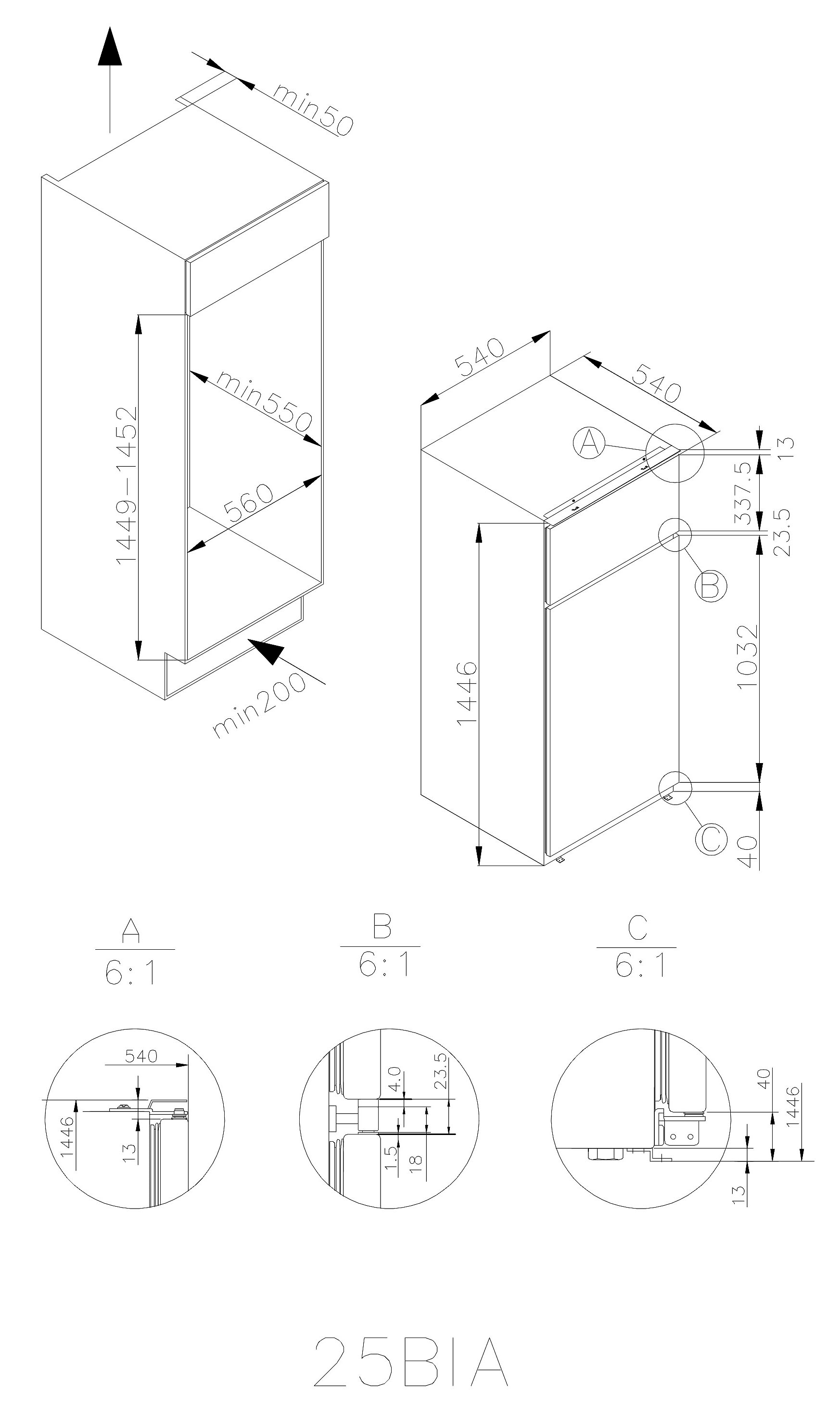 Candy Einbaukühlschrank »CFBD 2450/5E«