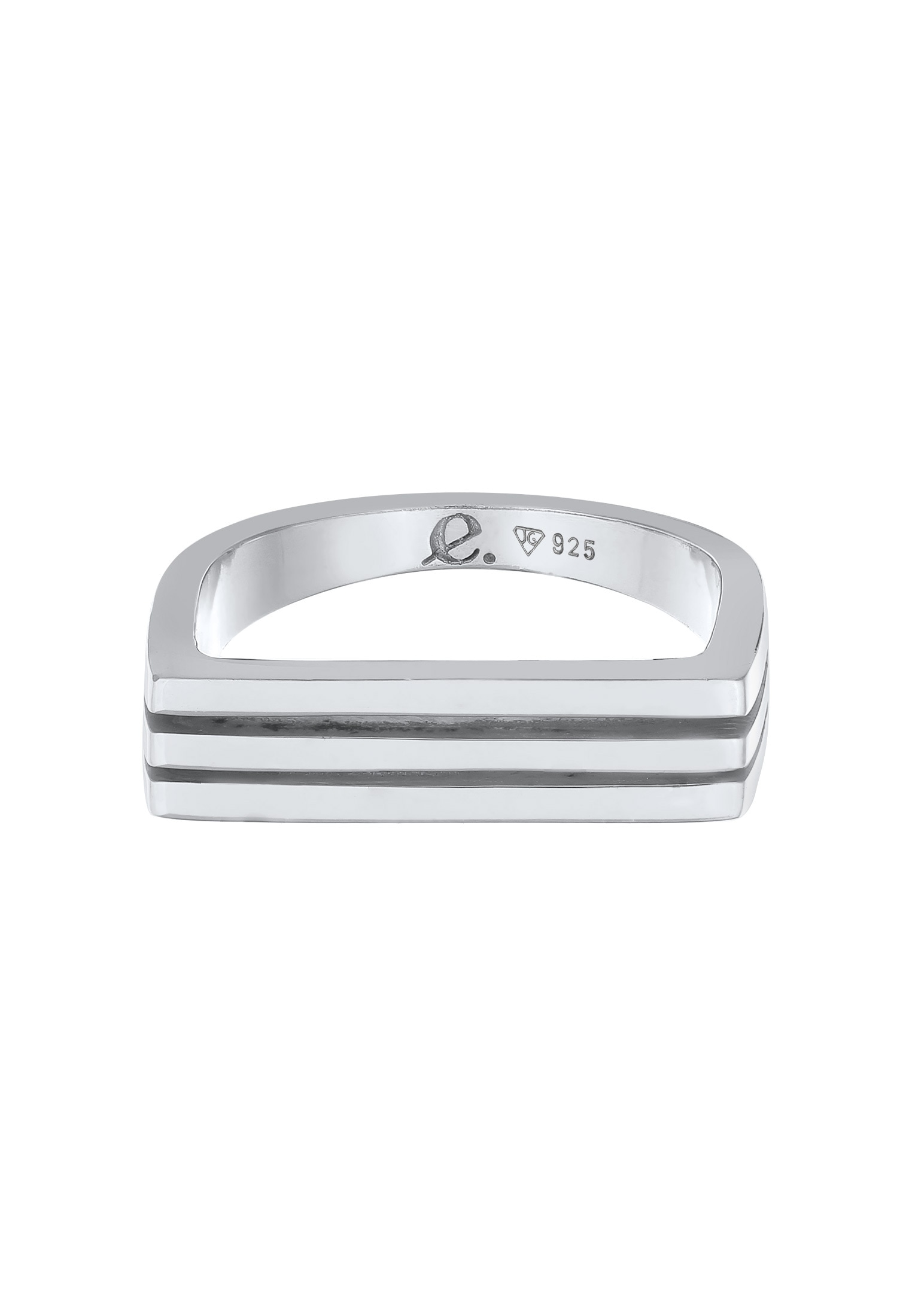 Elli Premium Partnerring »Ring Siegelring Rechteck Trend Form 925 Silber«