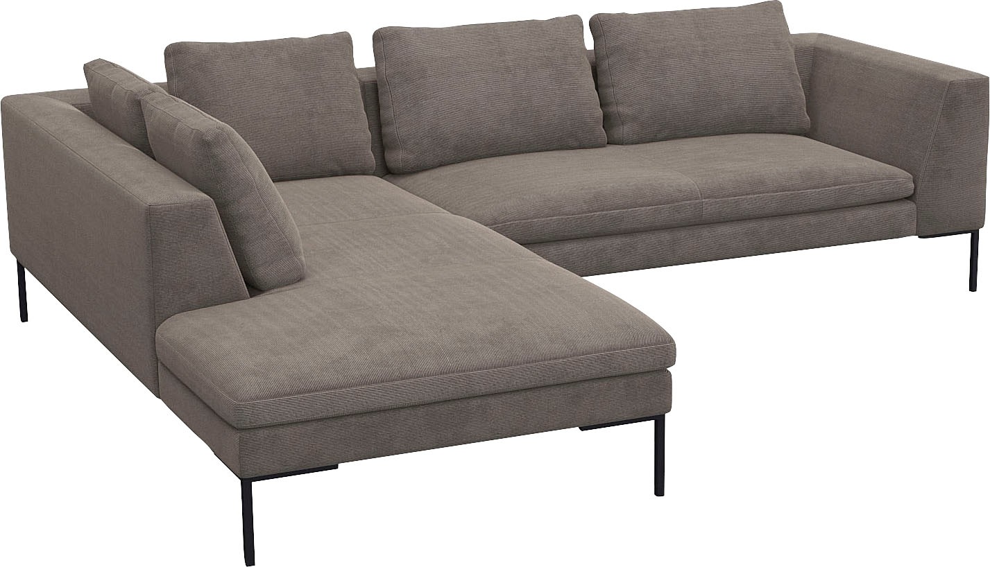 FLEXLUX Ecksofa »Loano, superbequemer Sitzkomfort durch Kaltschaum im Sitz«, modernes Sofa, frei im Raum stellbar, lose Kissen, L-Form