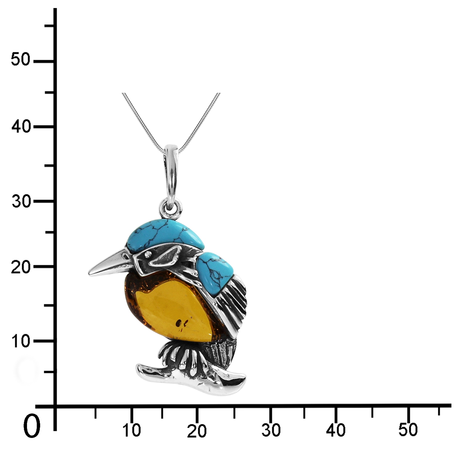 OSTSEE-SCHMUCK Kette mit Anhänger »- Vogel - Silber 925/000 - Bernstein/rek. Türkis«