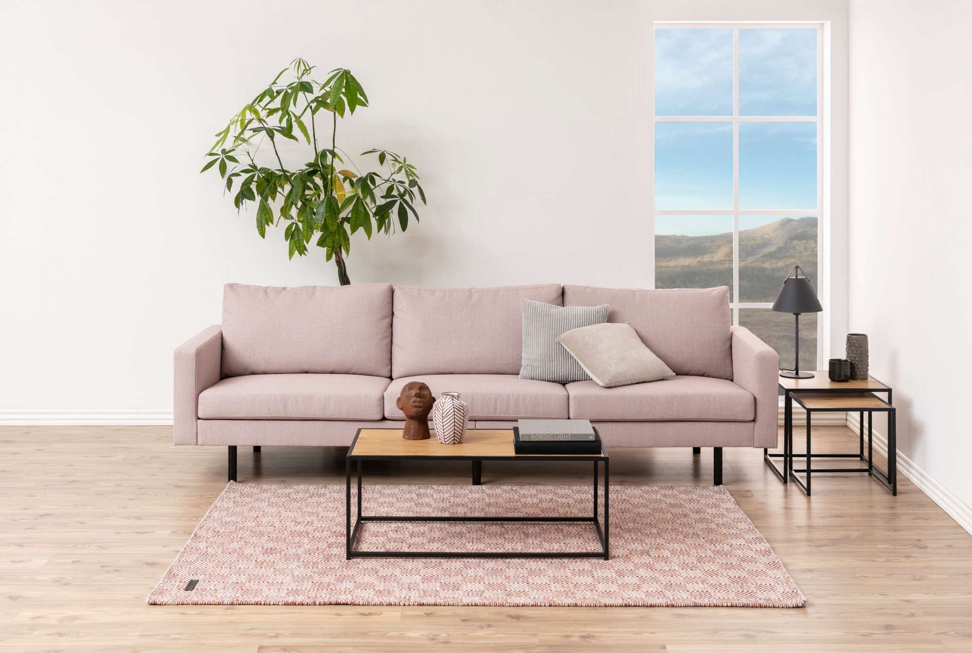 ACTONA GROUP Couchtisch »Seaford« Sofatisch, Wildeicheoptik, Gestell aus schwarzem Stahl, L: 100 cm