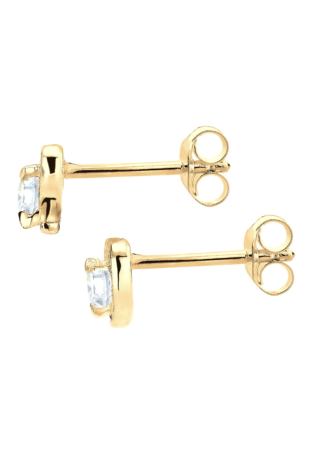 Elli Premium Paar Ohrstecker »Ohrringe Herz Zirkonia 585 Gelbgold«