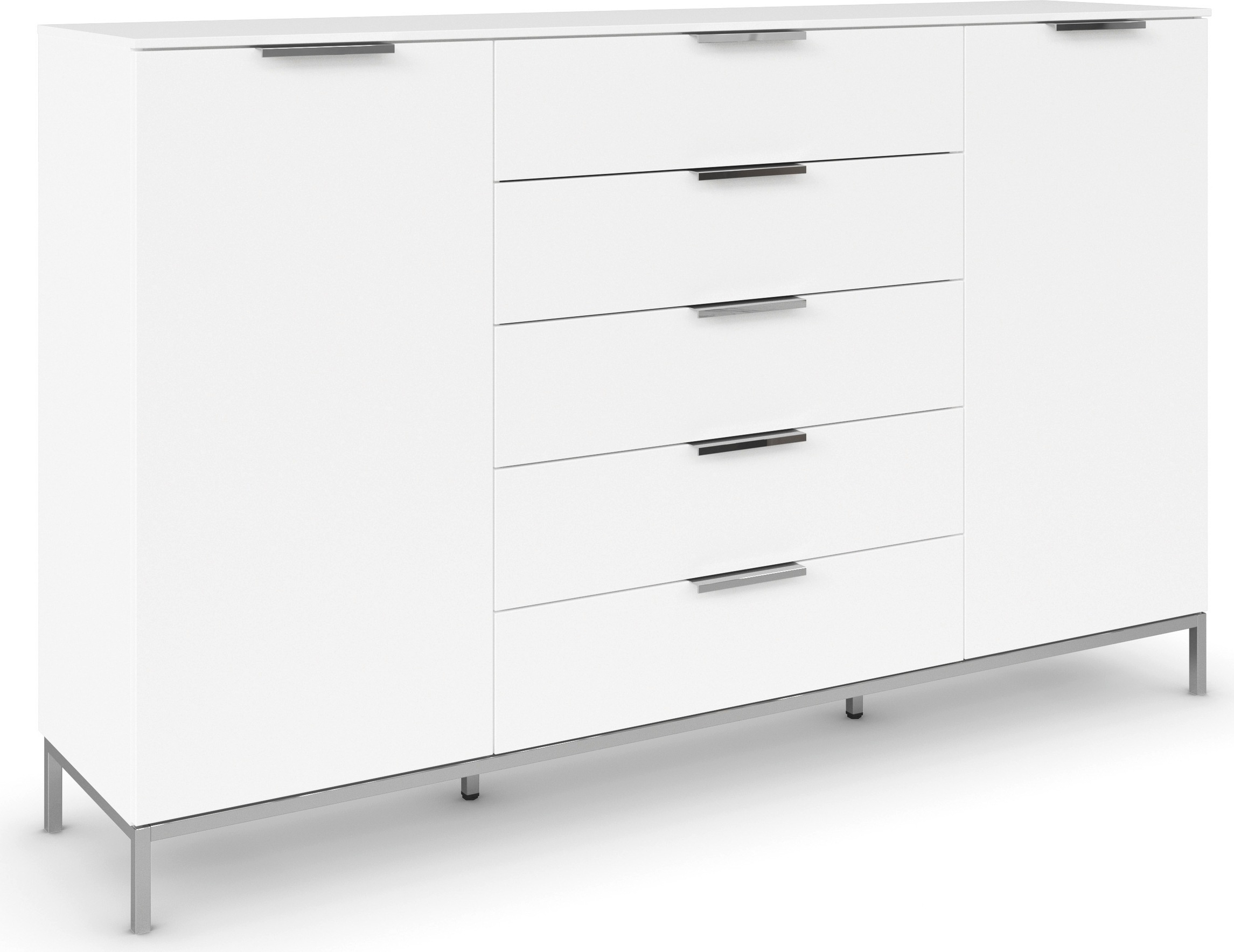 rauch Kombikommode "Kommode Türkommode Sideboard Kombikommode FLIPP" Breite 160/180 cm mit 4 Einlegeböden, 2-türig mit 5 Schubladen und Soft-Close-Funktion in zwei Breiten