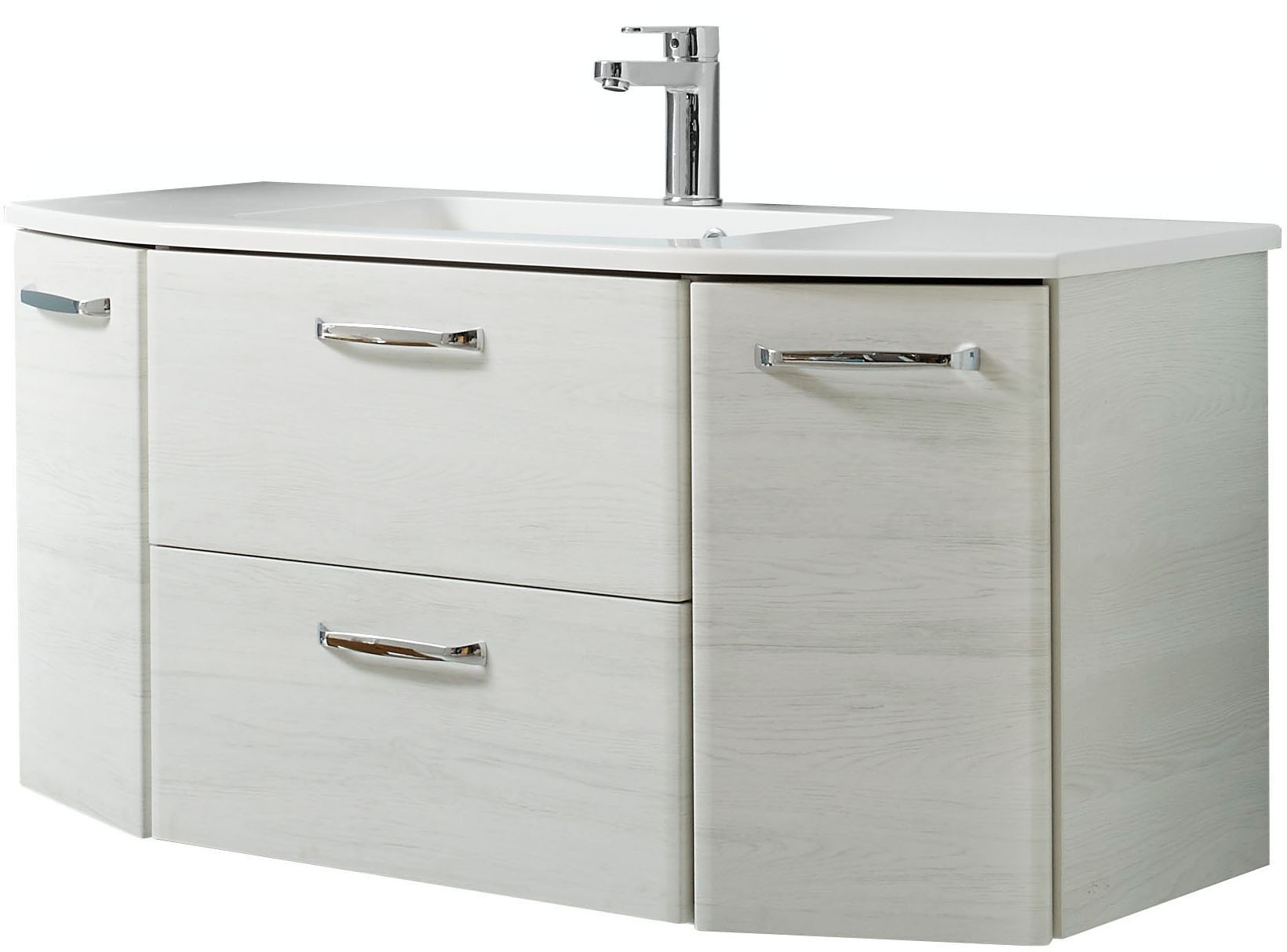 Saphir Badmöbel-Set »Quickset 936 4-teilig, Mineralmarmor-Waschtisch und LED-Spiegelschrank« Set, 4 Stk. tlg.