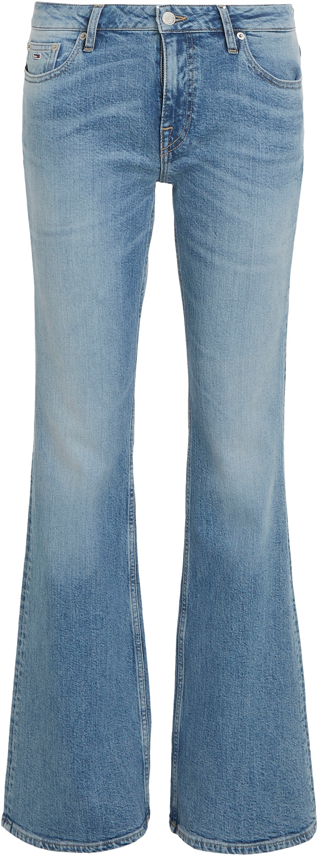 Tommy Jeans Bequeme Jeans »Sophie Low Wais Flare Wide«, mit Ledermarkenlabel