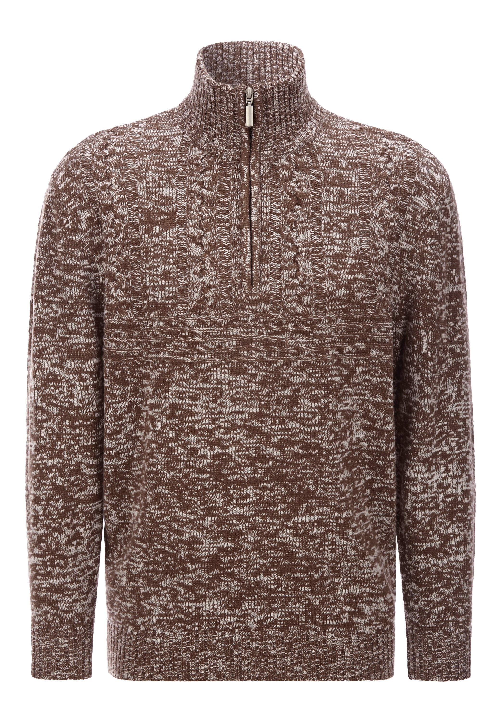 Sieh an! Troyer »Pullover Langarm-Pullover mit platziertem Zopfmuster«