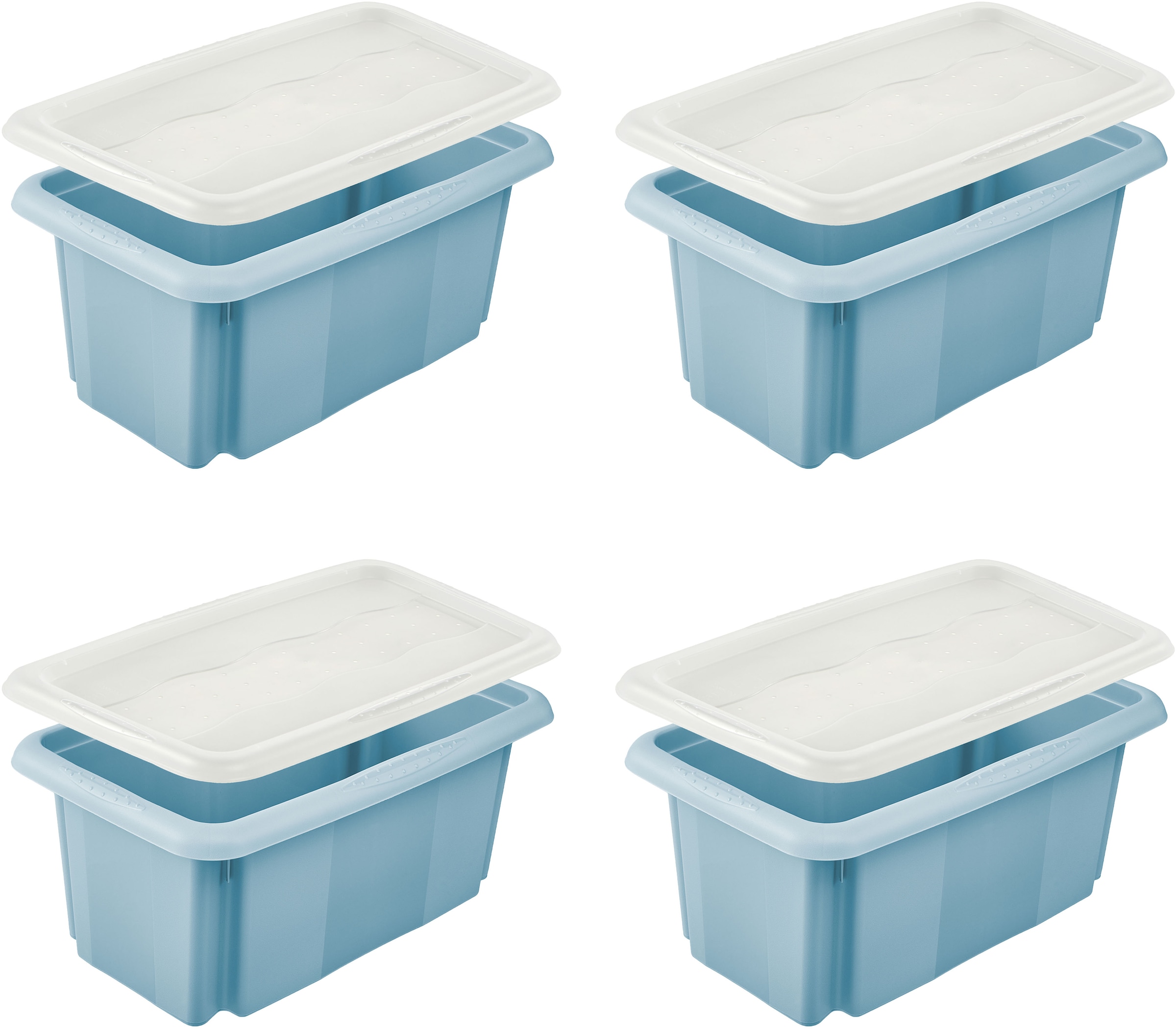 keeeper Aufbewahrungsbox »Emil, 4er Set, 7 L, 35 x 20,5 x 15 cm« ineinander und aufeinander stapelbar
