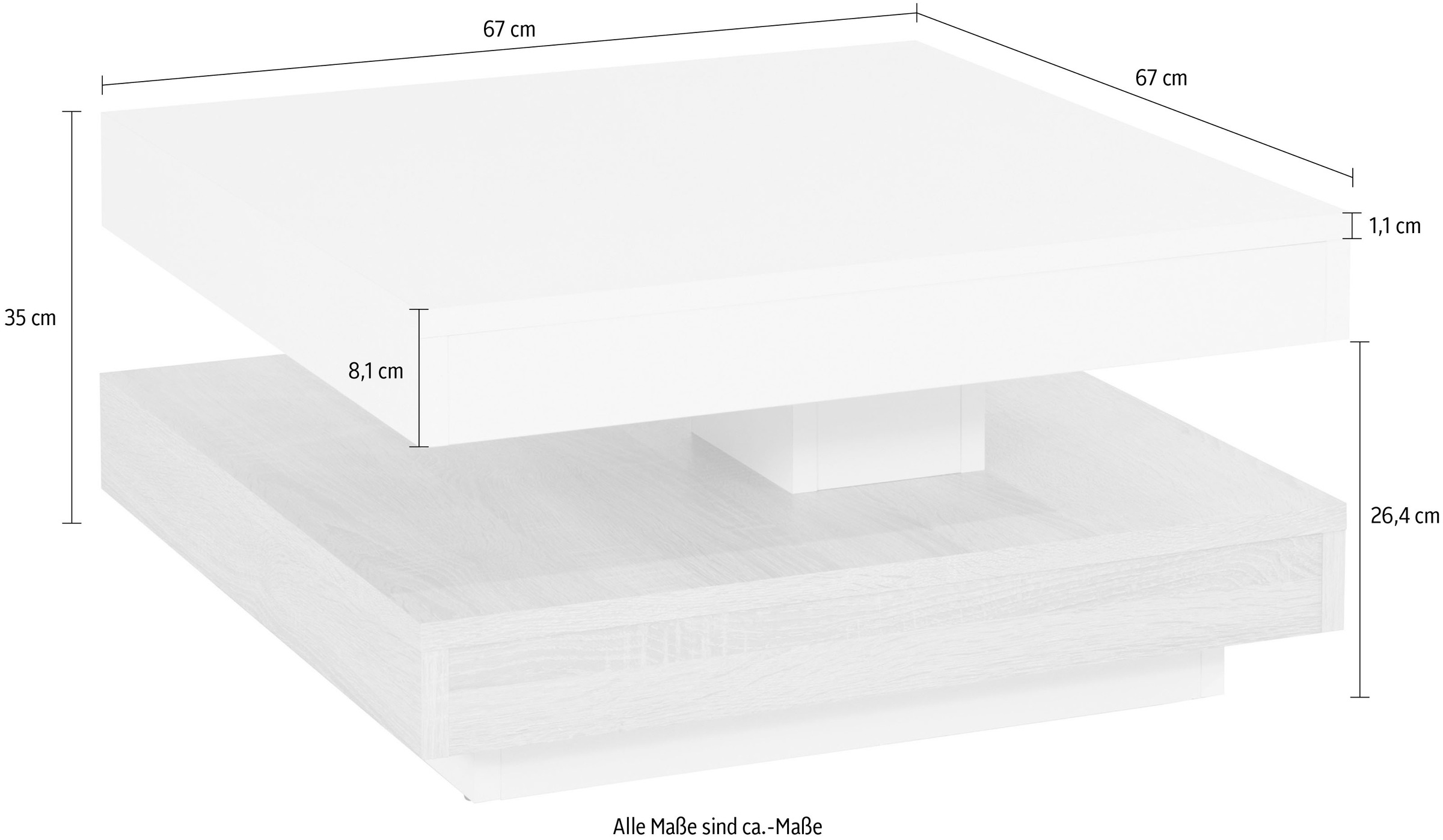 Home affaire Couchtisch BEN, mit drehbarer Platte