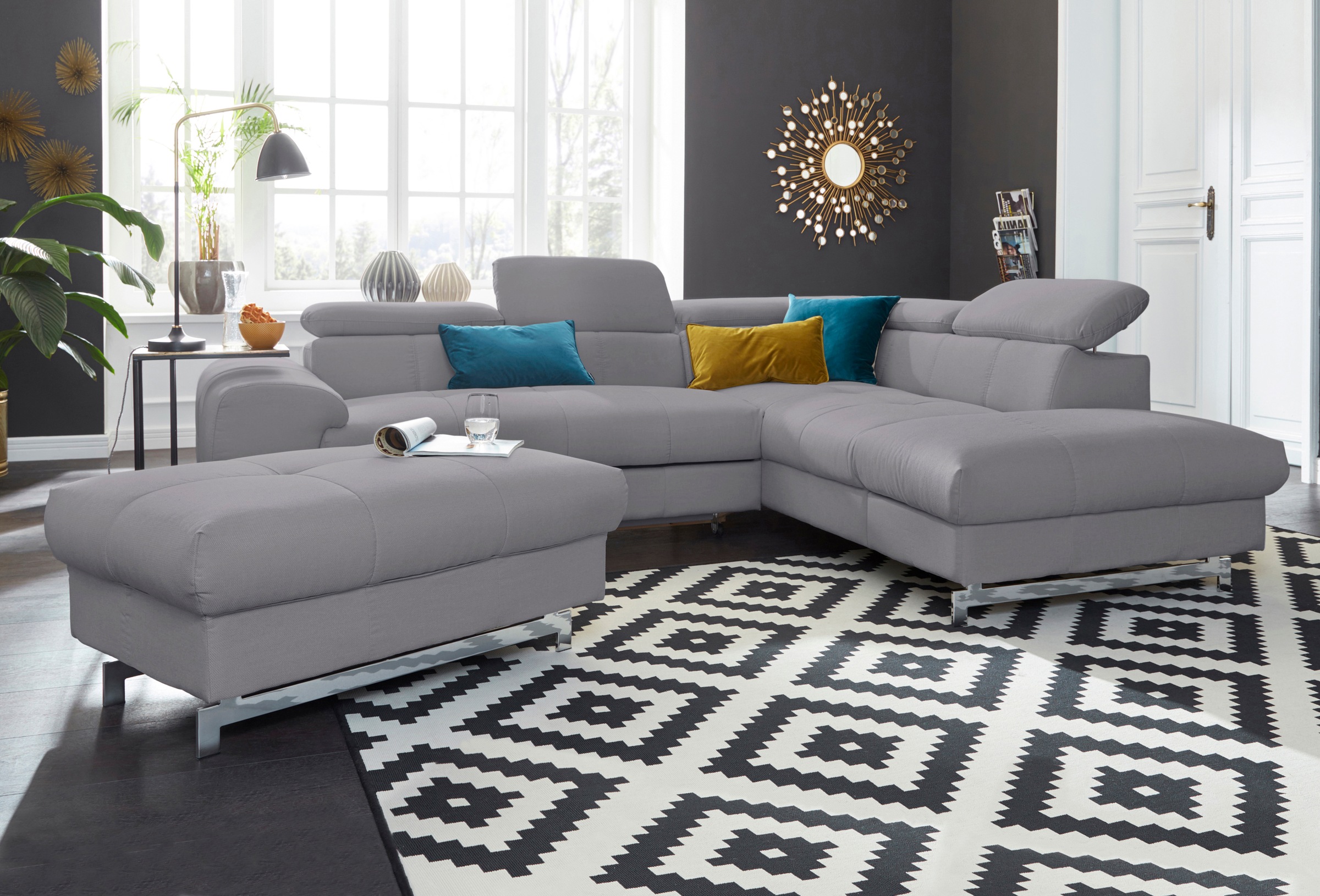 COTTA Polstergarnitur »Mailand«, (2 tlg.), Set: bestehend aus Ecksofa und Hocker,... kaufen