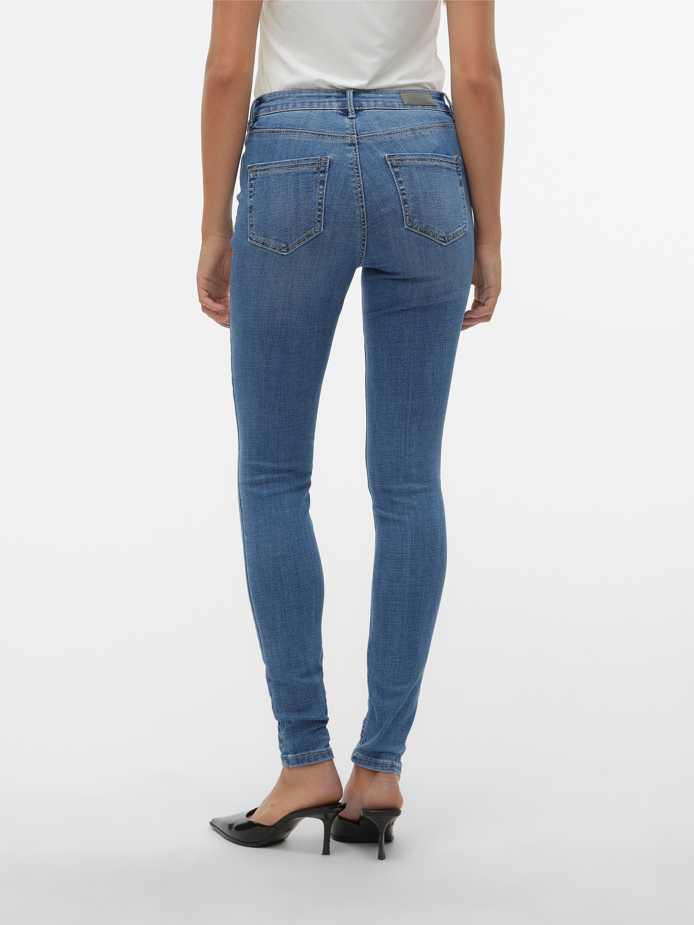 Vero Moda Skinny-fit-Jeans »VMFLASH MR SKINNY JEANS LI347 NOOS« Baumwollmischung mit Stretch, regular waist, skinny fit