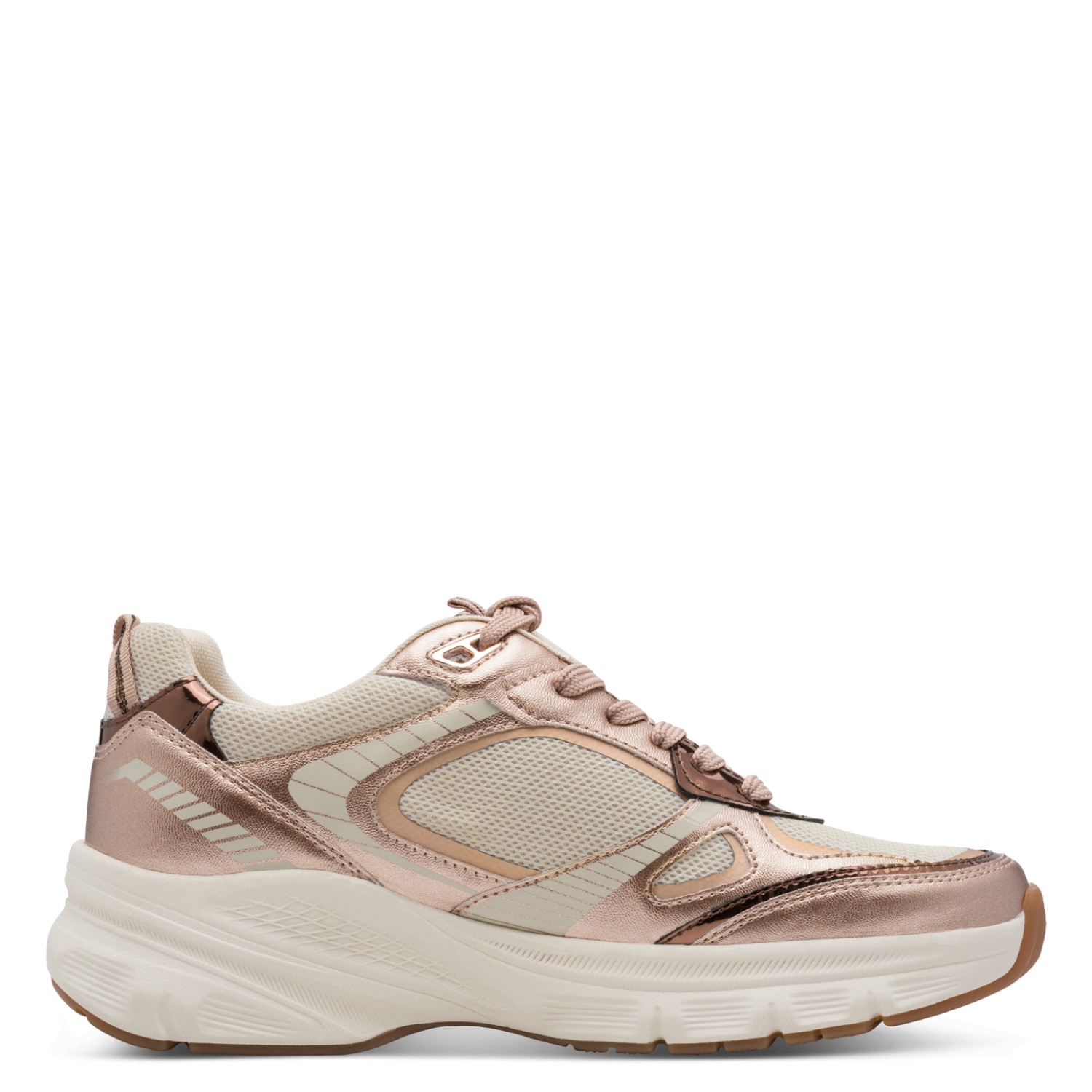 Tamaris Plateausneaker  , Freizeitschuh, Halbschuh, Schnürschuh mit Besätzen in Metallic-Optik