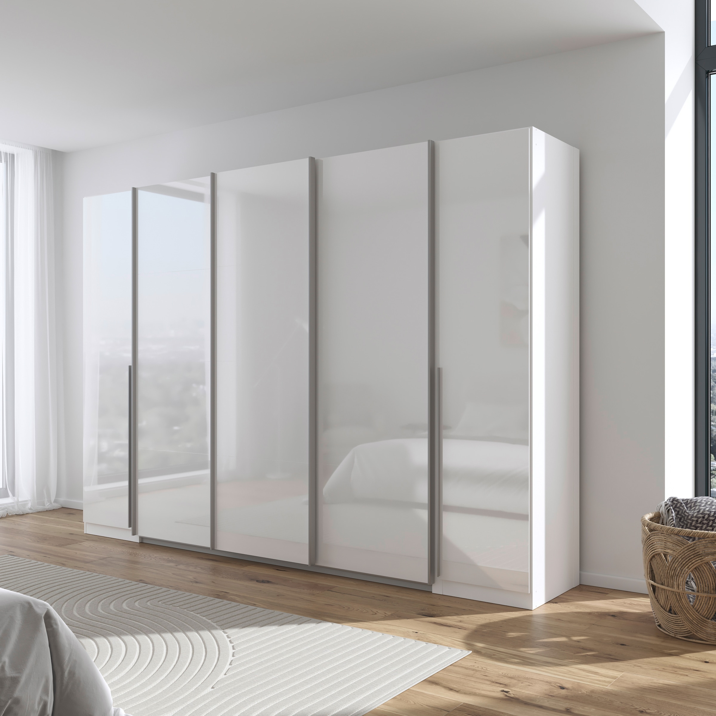 rauch Schwebetürenschrank »Agordo«, (im angesagten Mix aus Dreh- und Schwebetüren), optional mit Spiegel und zwei Griff-Farben MADE IN GERMANY