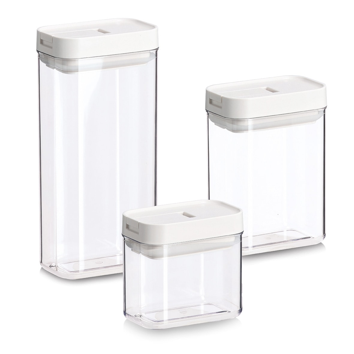 Zeller Present Vorratsdose »Dose im 3er Set« ca. 11x7x10 (380 ml), 11x7x15 (670 ml) und 11 x 7 x 23 (1100 ml) cm