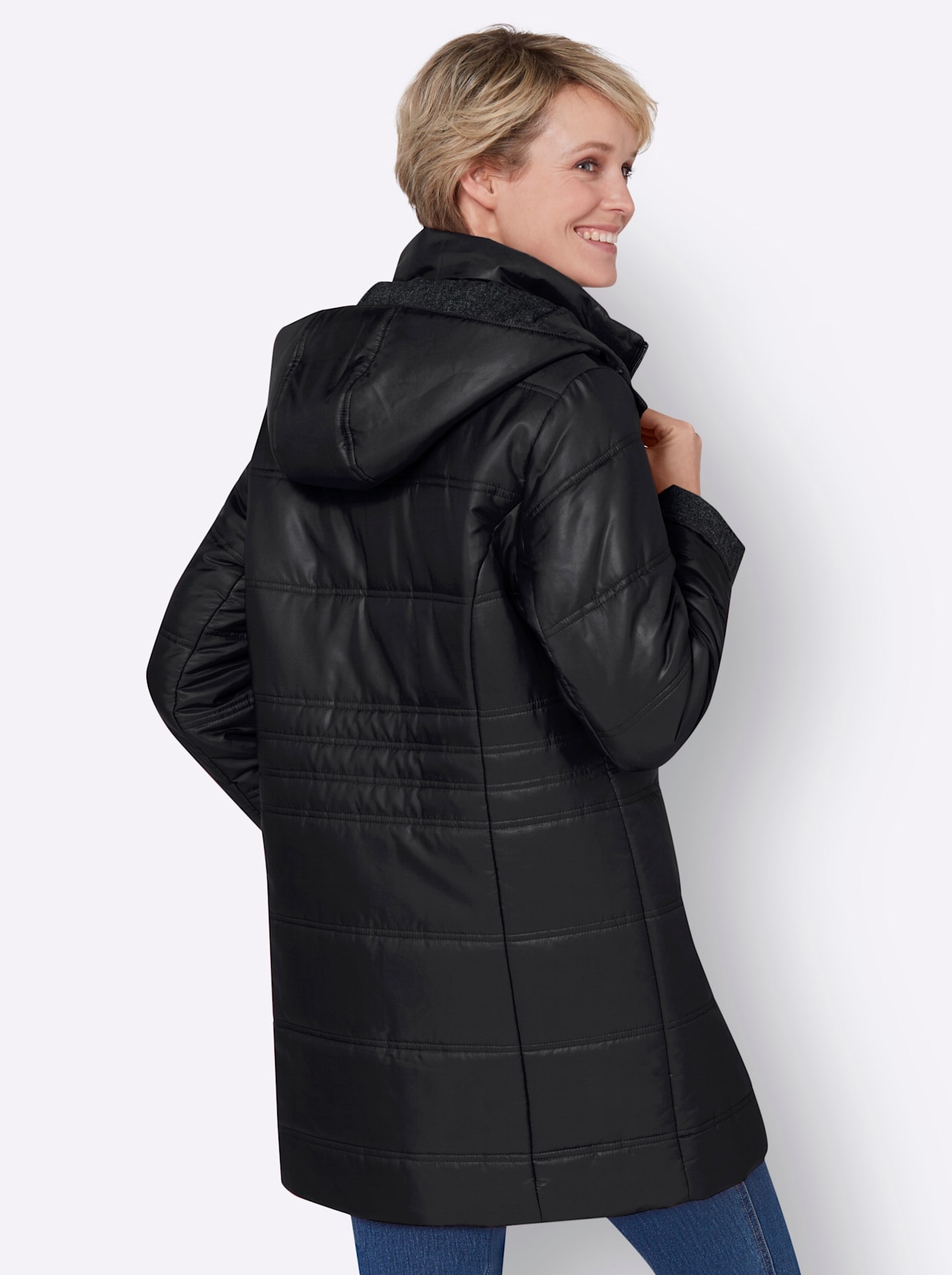 Classic Basics Langjacke, mit Kapuze