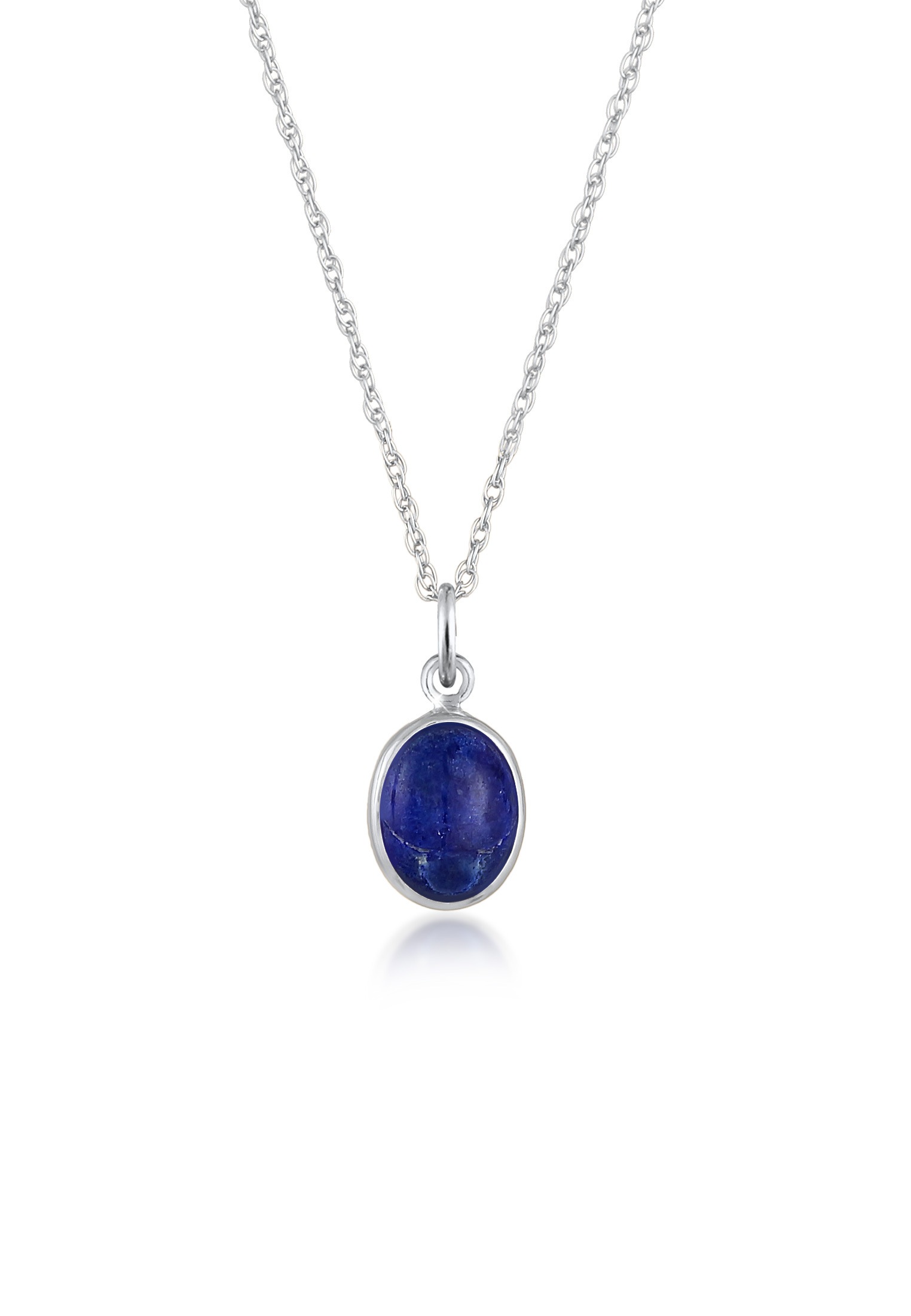 Elli Silberkette »Halskette Lapislazuli Anhänger Edelstein Oval 925 Silber«