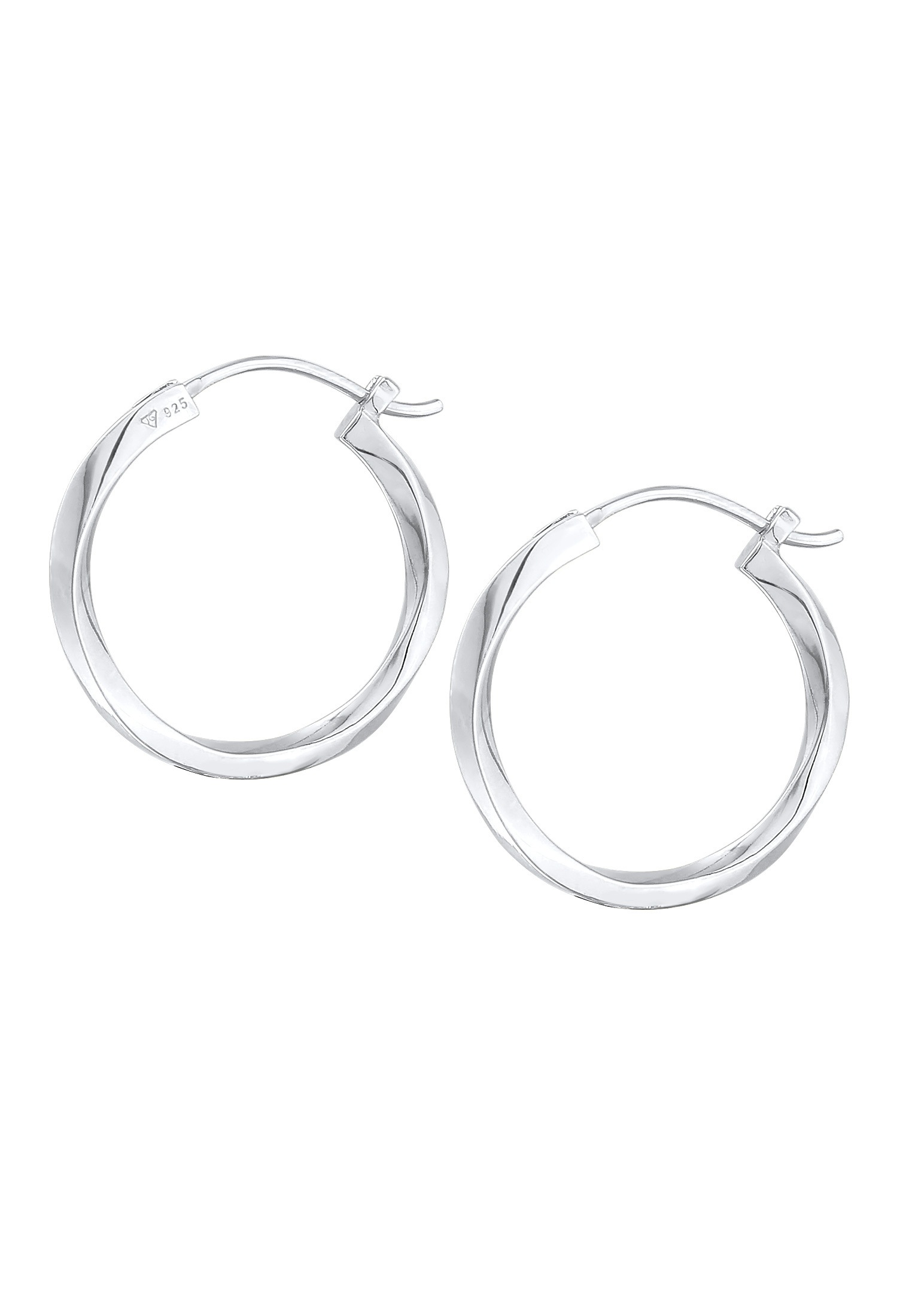 Elli Premium Paar Creolen »Ohrringe Creolen Twisted Gedreht Trend 925 Silber«