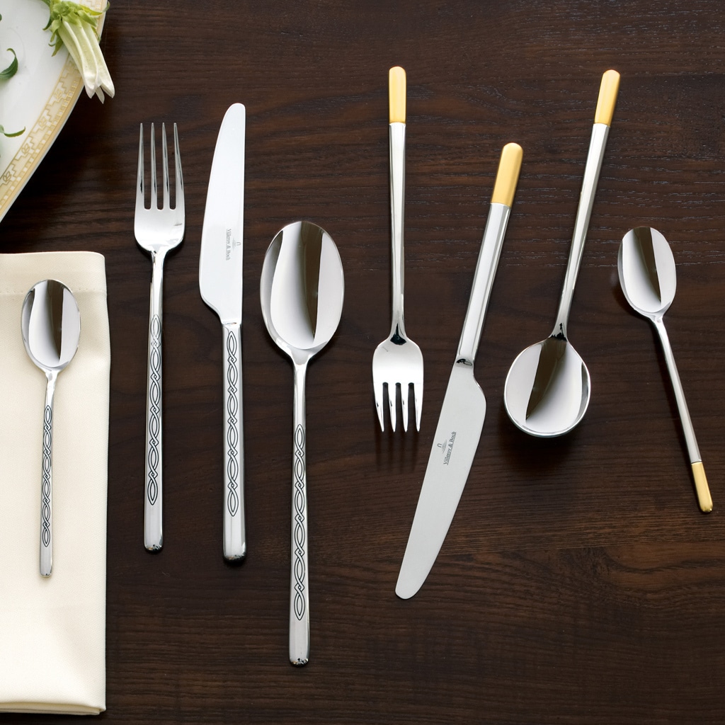 Villeroy & Boch Tafelgabel »Tafelgabel Ella teilvergoldet 210 mm 6er Set silber-gold« Spülmaschinenfest