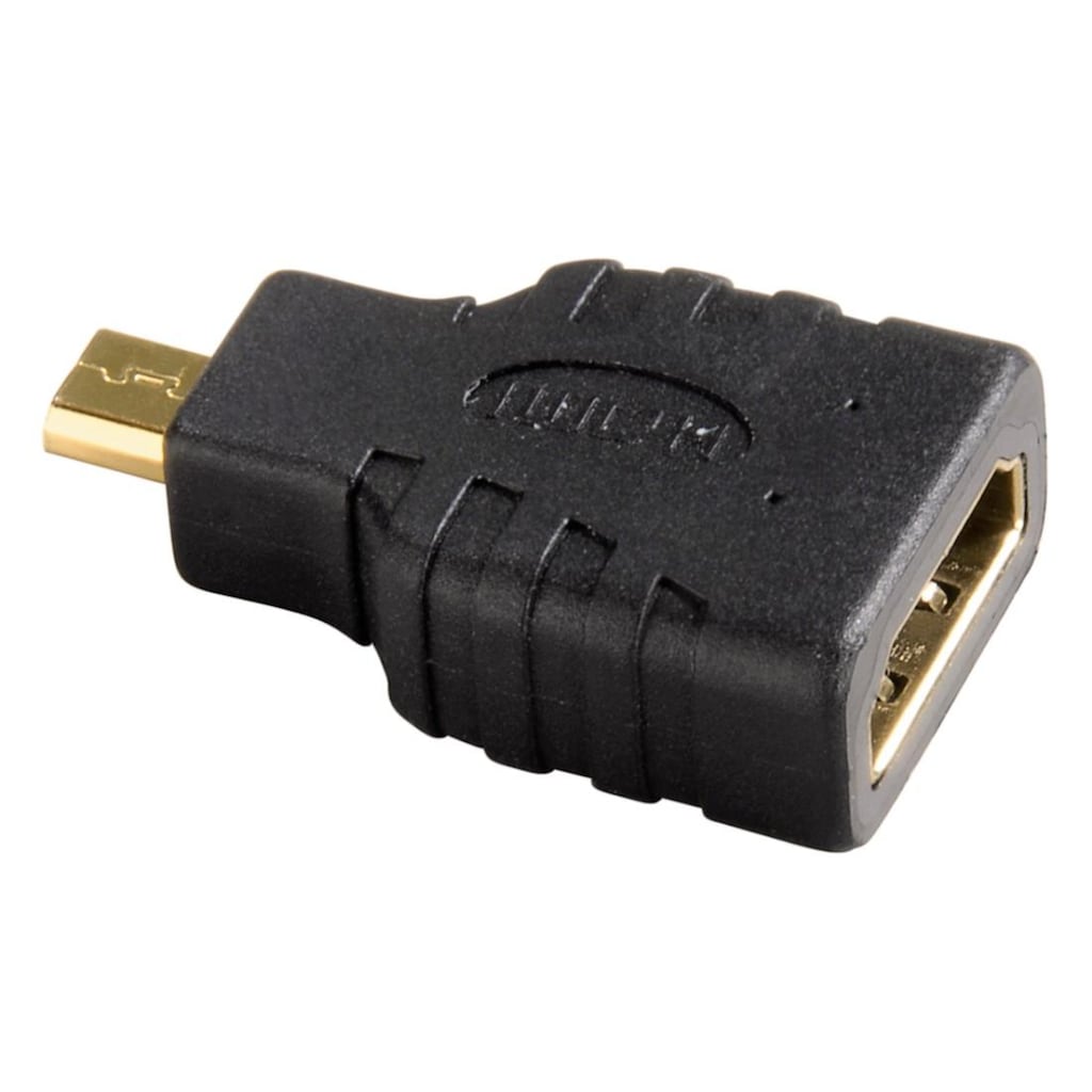 Hama HDMI-Adapter »Micro HDMI™, Micro HDMI™-Stecker - HDMI™-Kupplung Kompaktadapter, 4k«, HDMI Typ D (Micro) zu HDMI