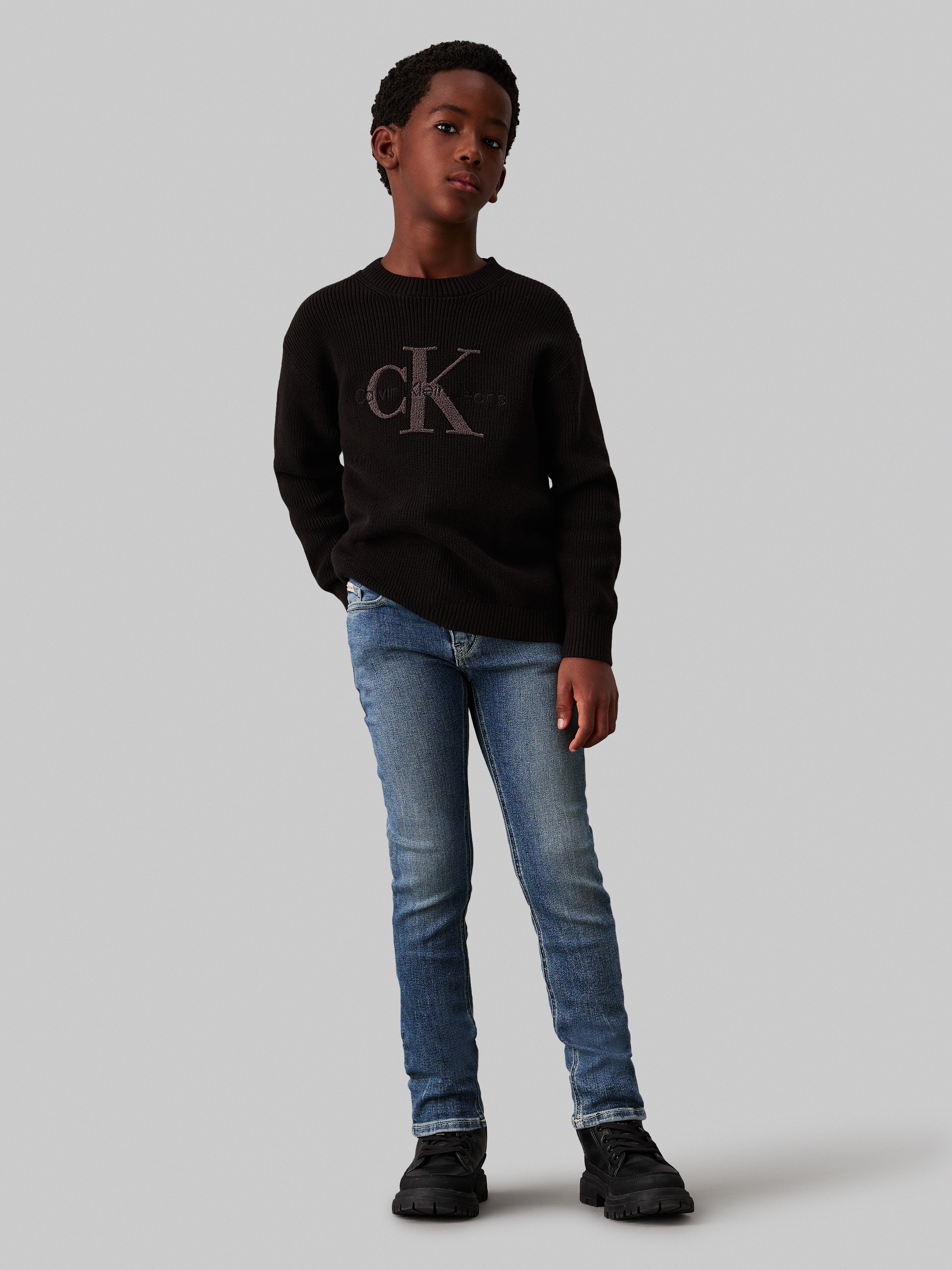 Calvin Klein Jeans Slim-fit-Jeans »SLIM NEW MID BLUE PWS«, für Kinder bis 16 Jahre, in cooler Waschung