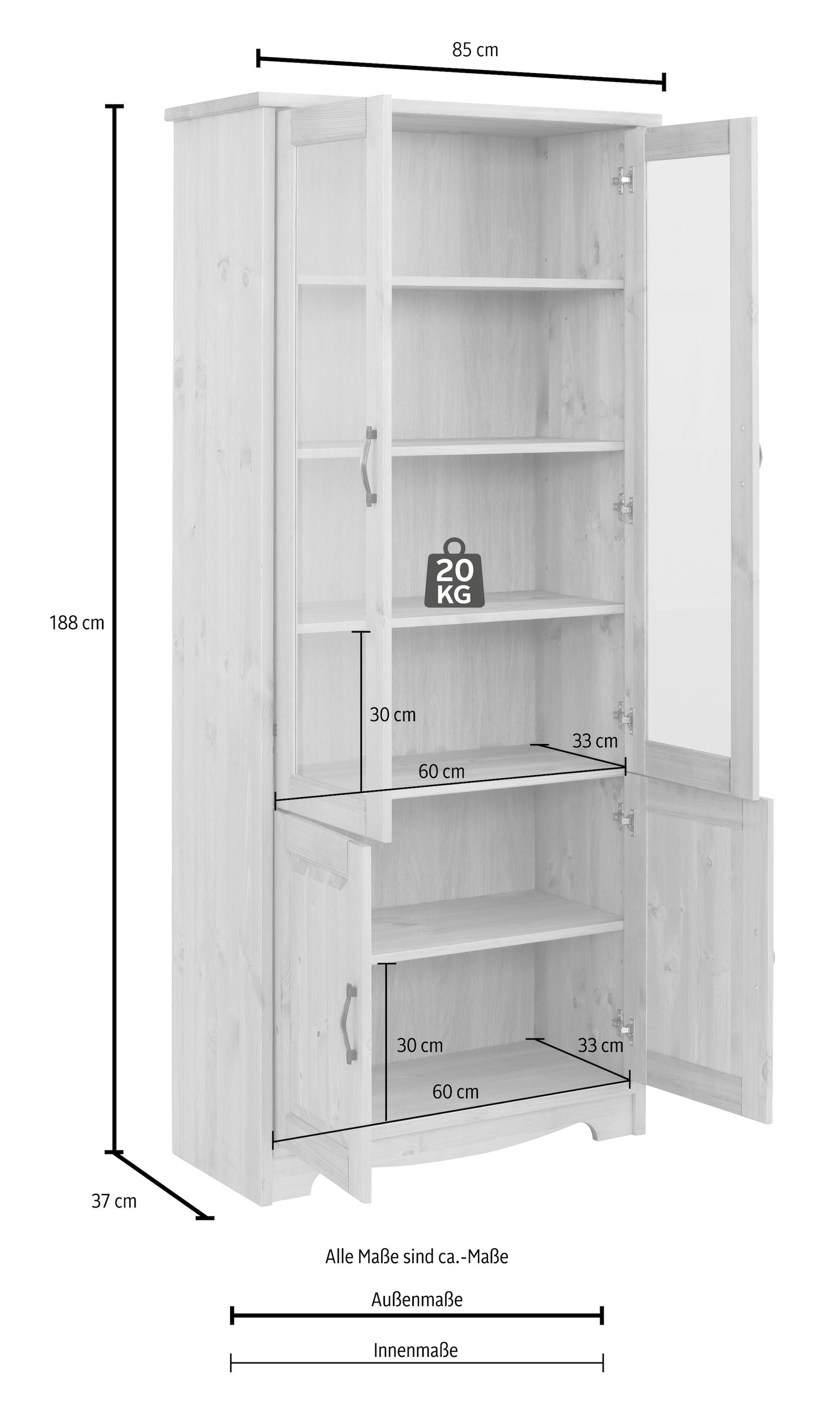 Home affaire Vitrine »Trinidad«, 4-türig, Breite 85 cm bequem kaufen