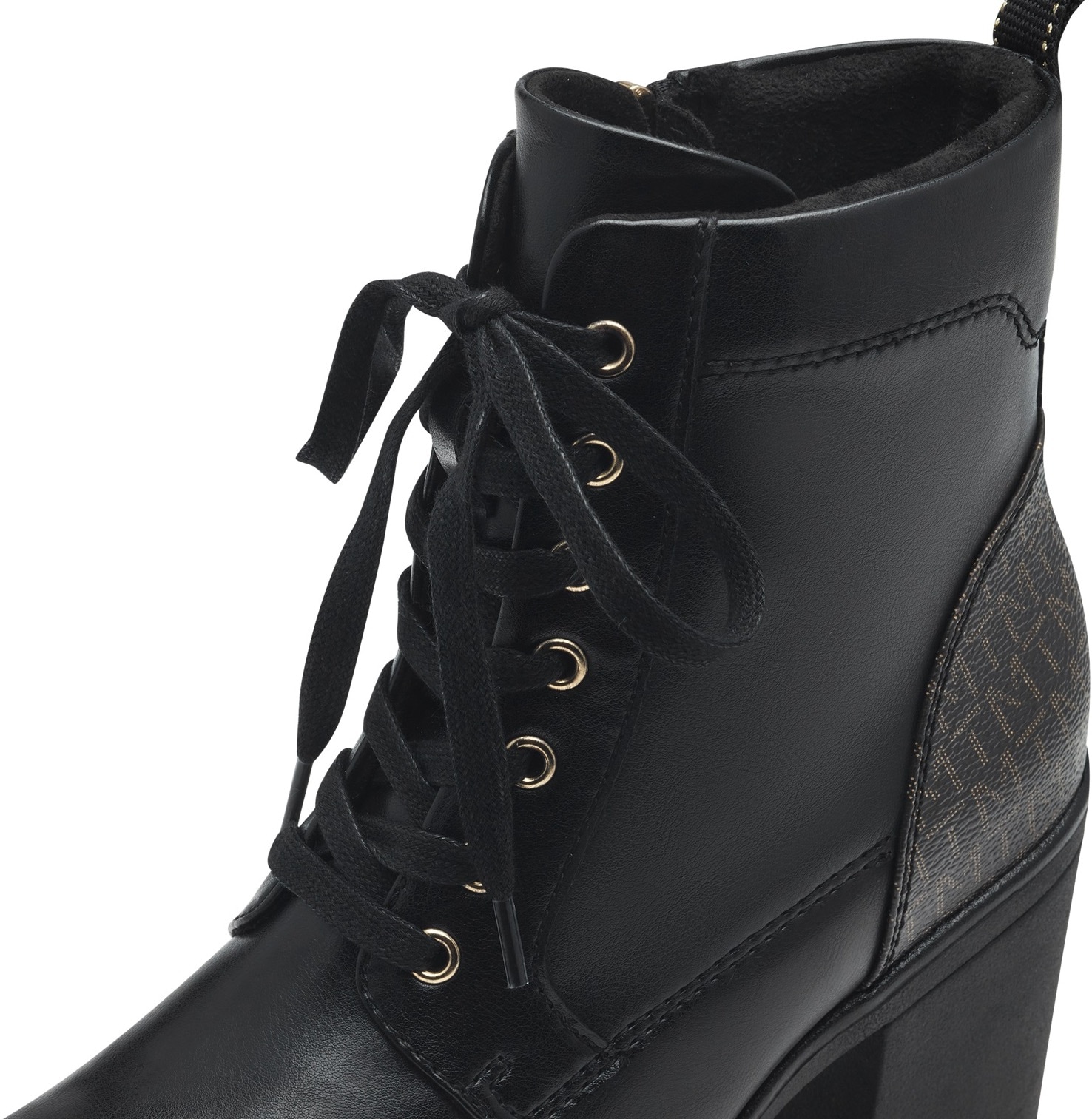 MARCO TOZZI Schnürstiefelette, Blockabsatz, Stiefelette, Schnürboots in veganer Verarbeitung