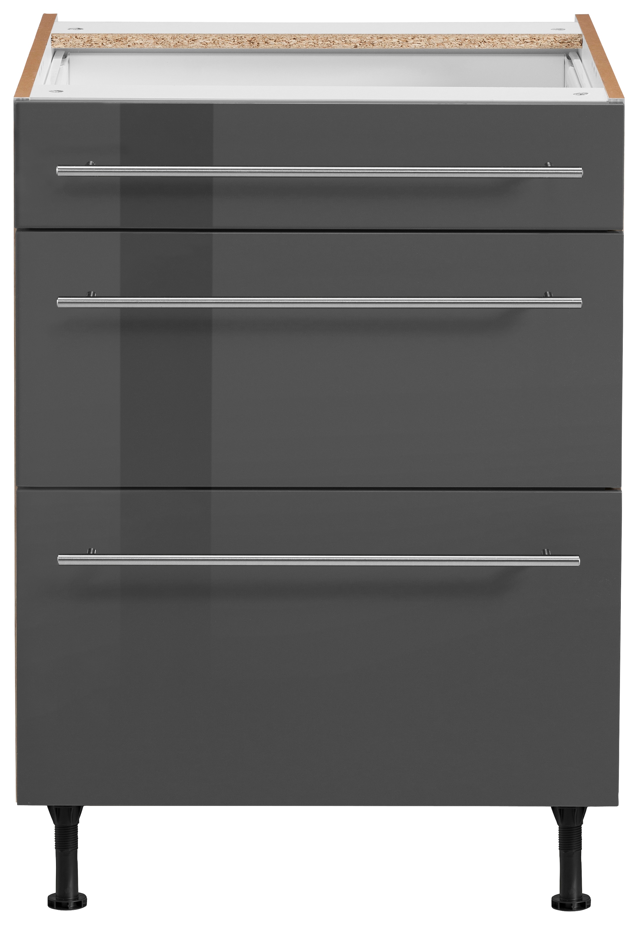 OPTIFIT Unterschrank »Bern«, 60 cm breit, mit Schubkasten und 2 Auszügen,höhenverstellbare Füße