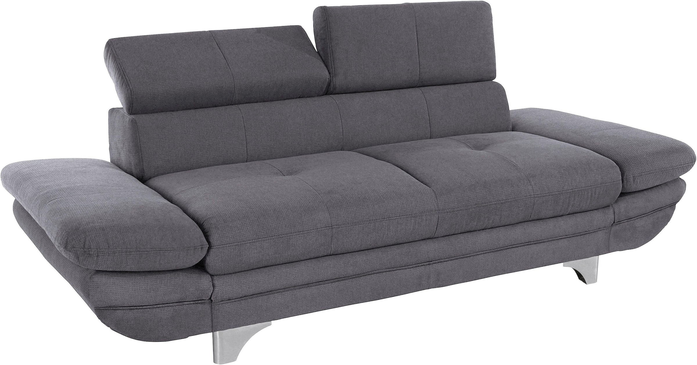 COTTA Polstergarnitur »Enterprise«, (Set), Set bestehend aus: 2-Sitzer mit Kopfteilverstellung & Hocker