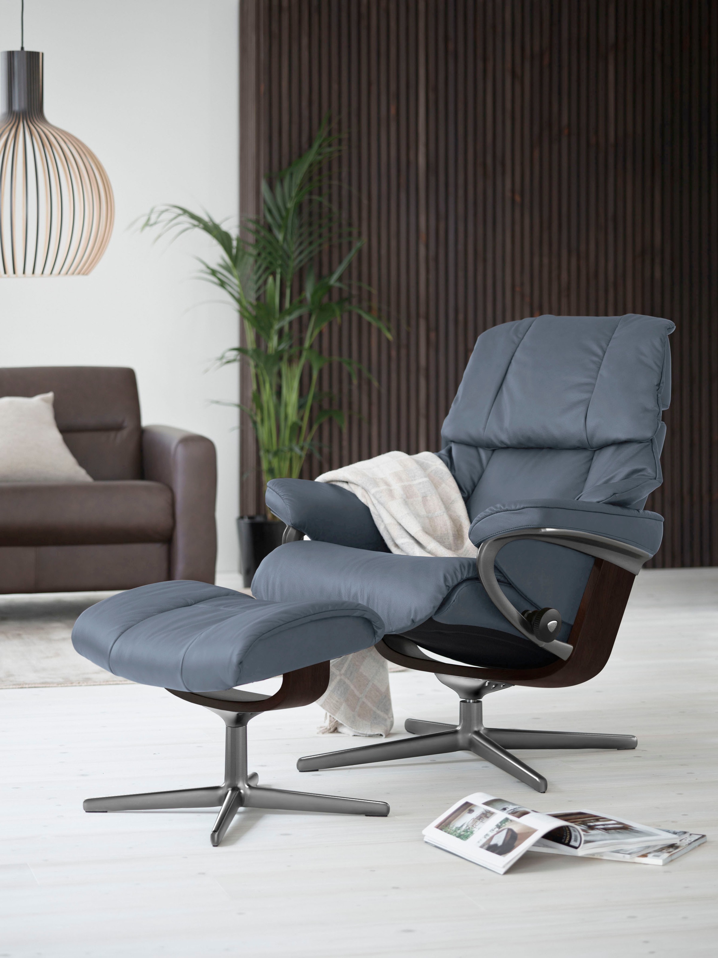 Stressless® Relaxsessel »Reno«, mit Cross Base, Größe S, M & L, Holzakzent Braun