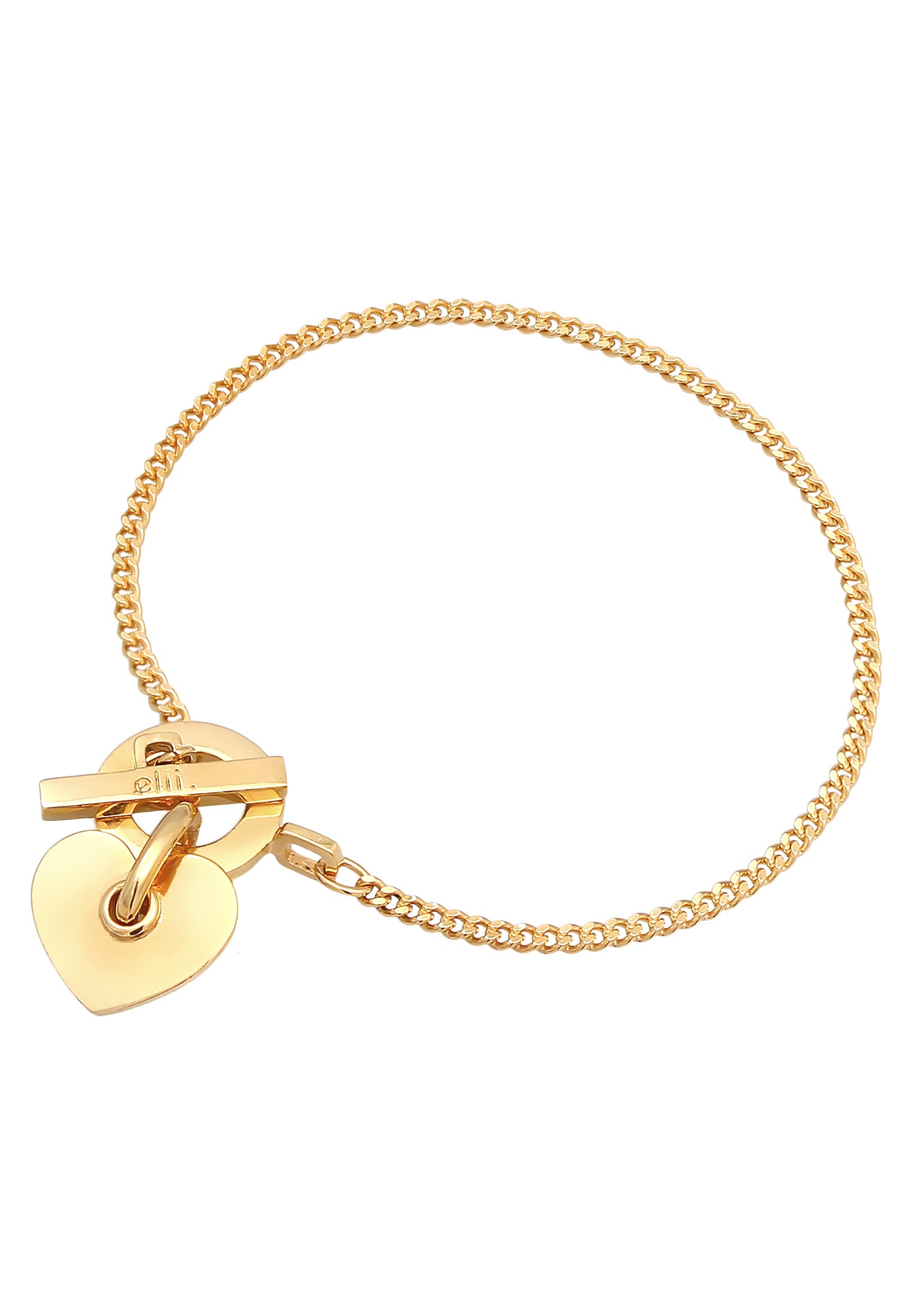 Elli Premium Armkette »Armband Herz T-Bon Verschluss Modern 925 Silber rhodiniert«
